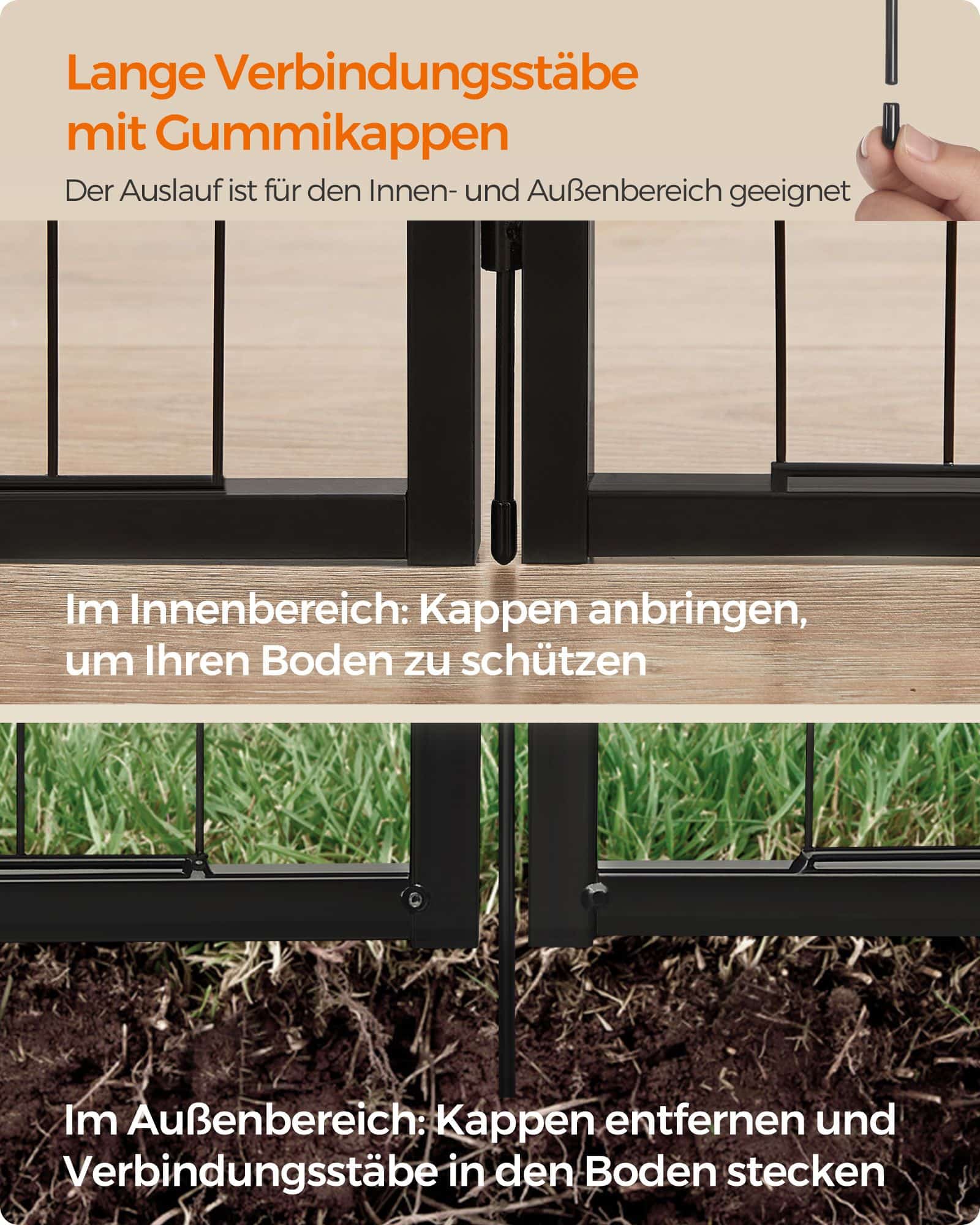 Freilaufgehege Hund mit 8 Gitterplatten je 77 x 120 cm-PPK012B01