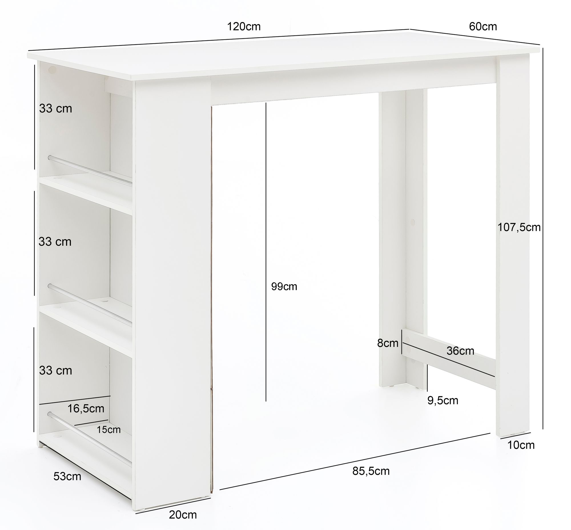 47535-WOHNLING-Bartisch-TABBY-weiss-WL5-732-WL5-732_10 Bartisch WL5.732 Weiß 120 x 107,5 x 60 cm Stehtisch Holz Küchenbartisch