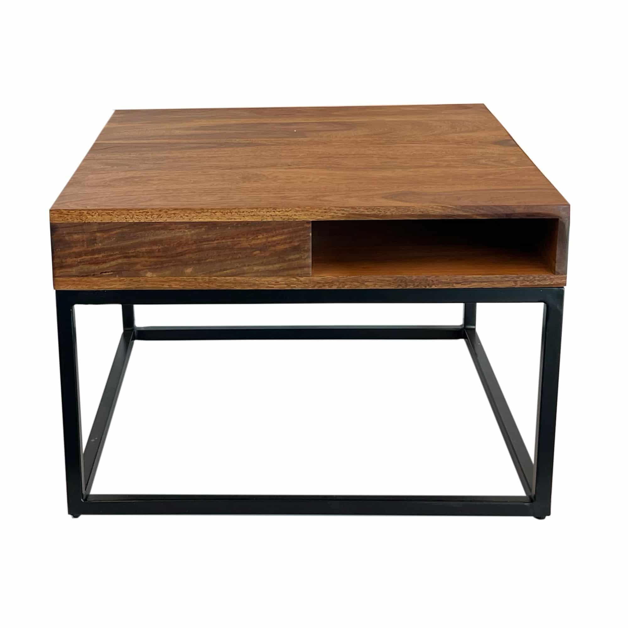 Couchtisch 60x60x40 cm Sheesham Massivholz / Metall Sofatisch Eckig Couchtisch 60x60x40 cm Sheesham Massivholz / Metall Sofatisch Eckig