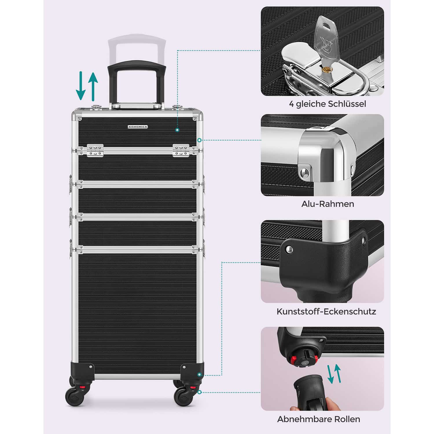 Kosmetikkoffer Trolley abschließbar für Reisen Kosmetikkoffer Trolley abschließbar für Reisen