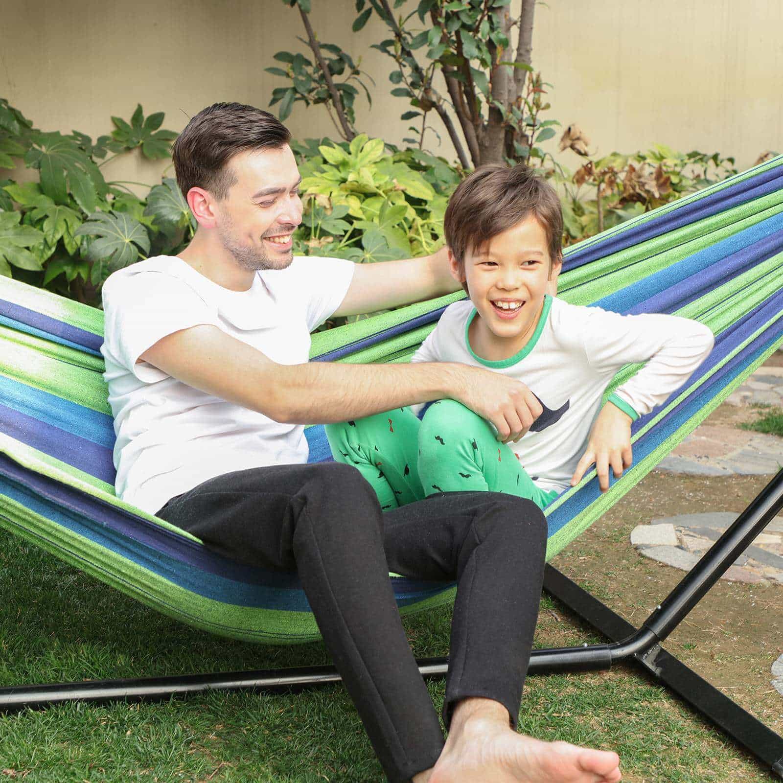 Mehrpersonen-Hängematte Blau-Grün-GDC15L Mehrpersonen-Hängematte Blau-Grün-GDC15L