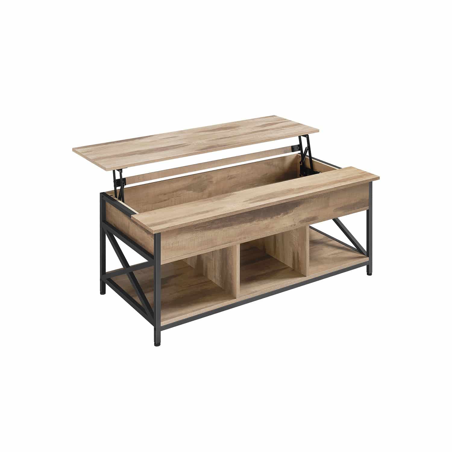 Couchtisch mit offenem und verstecktem Stauraum