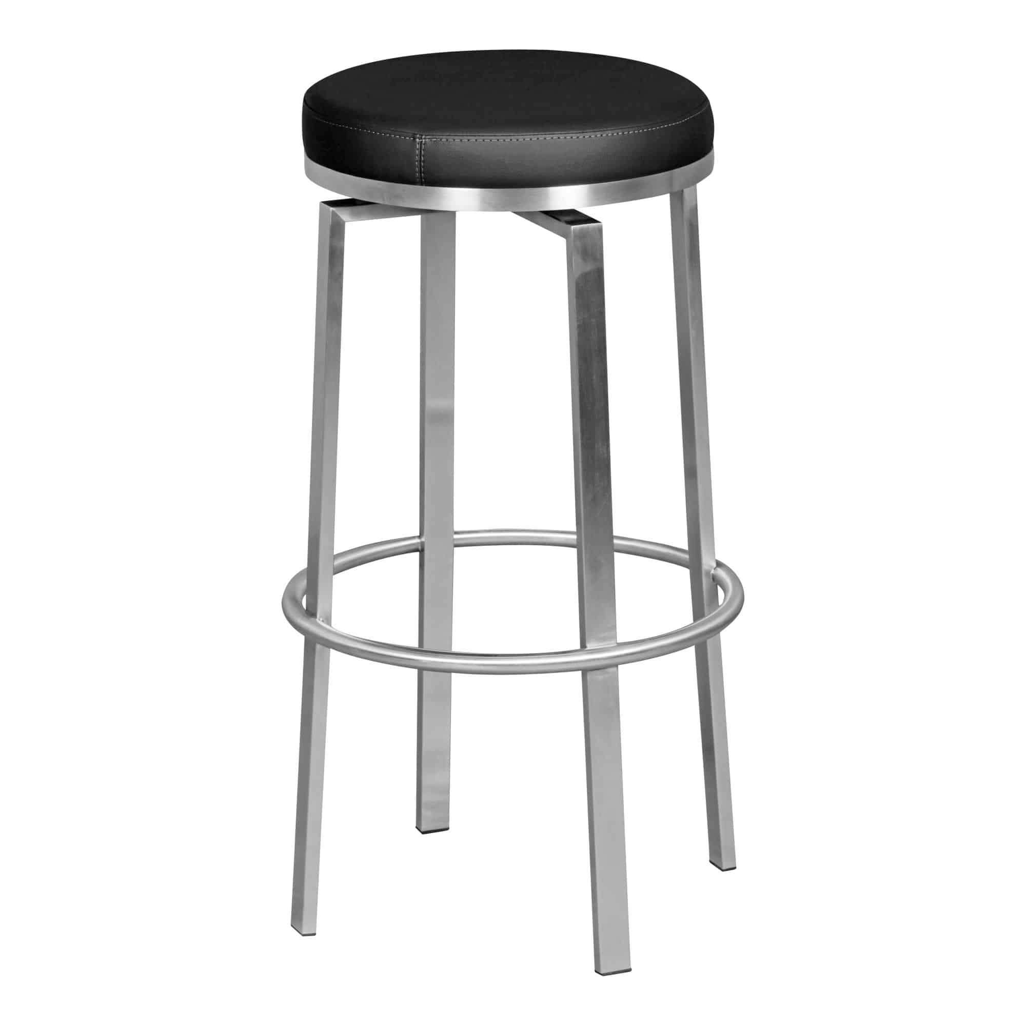 41778-WOHNLING-Durable-M8-Barhocker-Edelstahl-schwarz-Barstuhl-modern-Tresenhocker-mit-Beinen-Design-Hocker-drehbar-Barmoebel-Bar-Hocker-ohne-Rollen-Stuhl-fuer-Bar-Hocker-fuer Barhocker WL1.947 Schwarz 42x76x42 cm Edelstahl Barstuhl 360° Drehbar