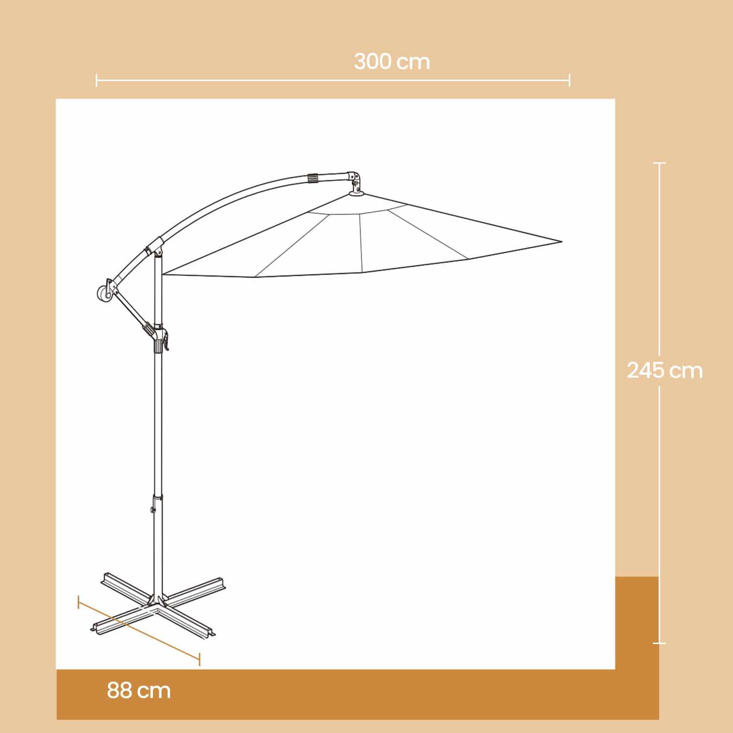 Sonnenschirm, Ampelschirm 300 cm d, mit Ständer Sonnenschirm, Ampelschirm 300 cm d, mit Ständer
