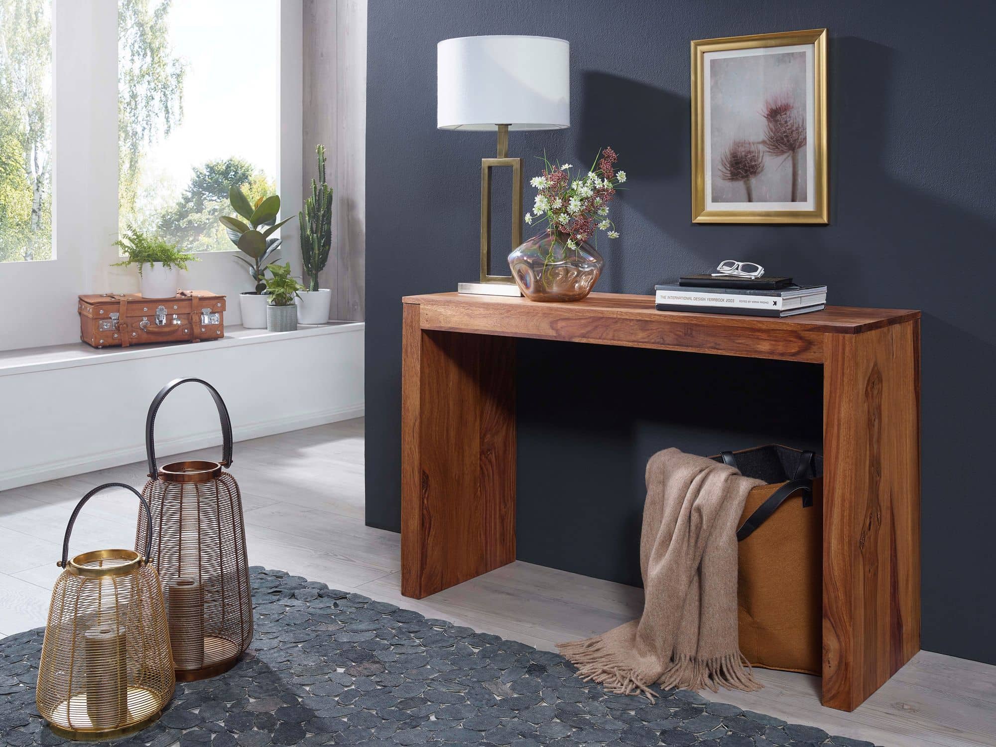 Konsolentisch Sheesham Massivholz 115x40x75 cm Flurtisch Konsolentisch Sheesham Massivholz 115x40x75 cm Flurtisch