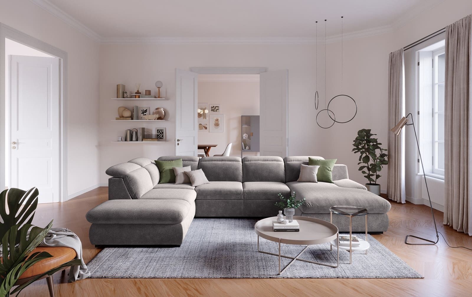 Lorena Wohnlandschaft mit Schlaffunktion und Bettkasten - Cotta Lorena Wohnlandschaft mit Schlaffunktion und Bettkasten - Cotta