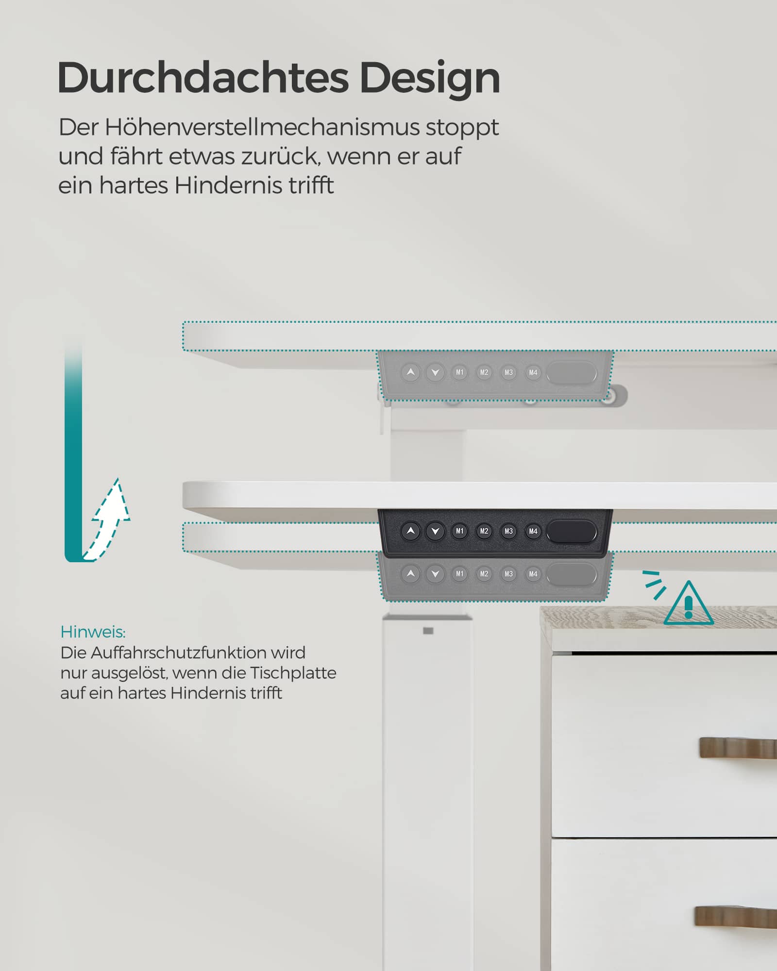Höhenverstellbarer Schreibtisch elektrisch basisweiß-taubengrau-LSD015W02 Höhenverstellbarer Schreibtisch elektrisch basisweiß-taubengrau-LSD015W02