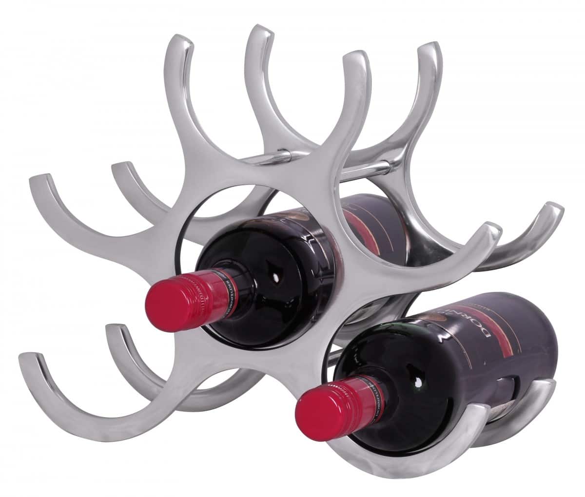 32597-Wohnling-Flame-6-Flaschen-Weinregal-Aluminium-si_1fwKGOkj2yEAME Design Aluminium Weinregal 6 Flaschen in Silber 29x24x14 cm