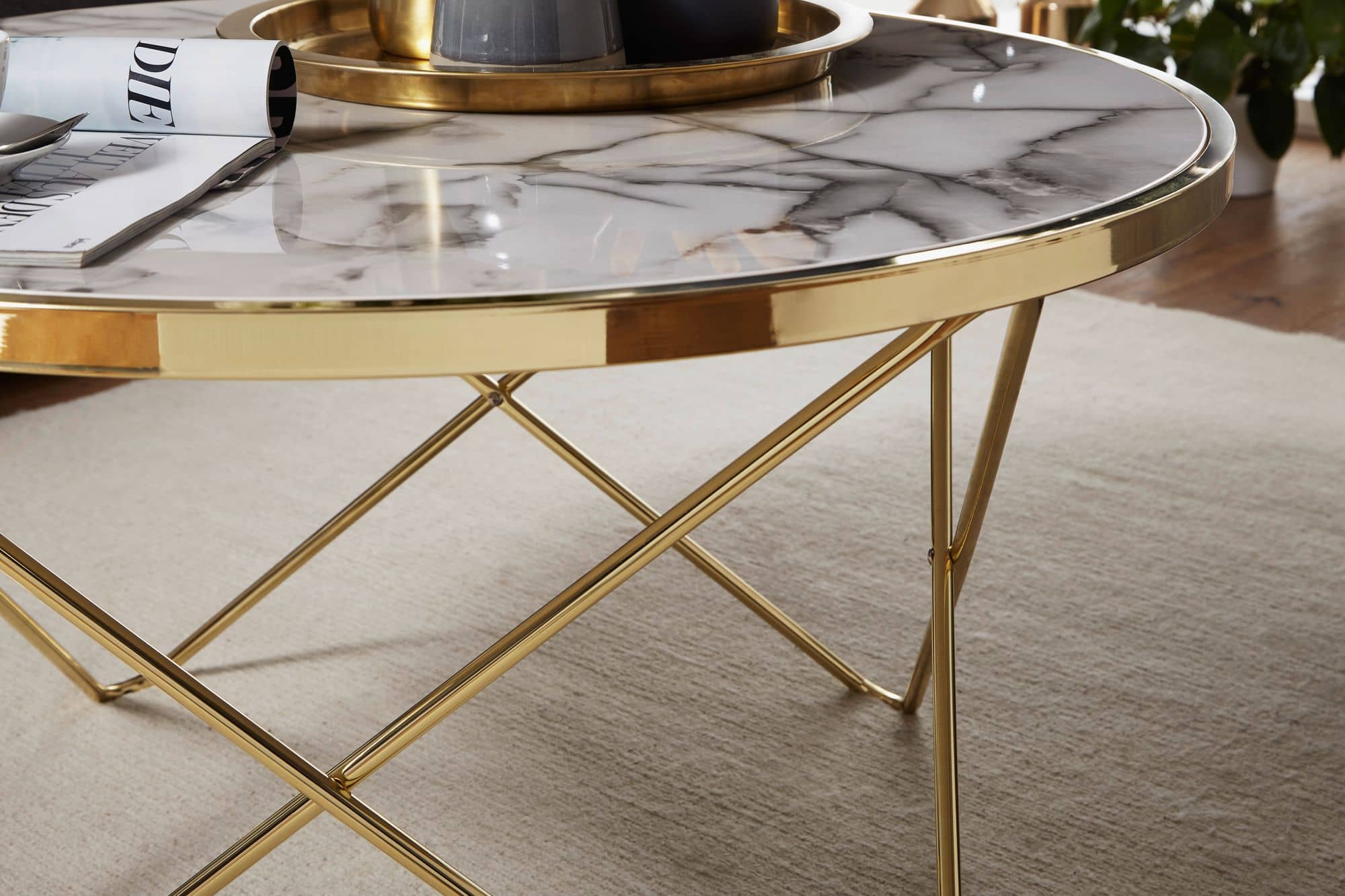 52218-Wohnling-Design-Couchtisch-Mamor-Optik-Weiss-Rund-85-cm-Gold-Metall-Gestell-Wohnzimmertisch-Beistelltisch-85-sofa-tische-coffee-tisch-e-couch-tische-marmoroptik-designer-ho_5 Design Couchtisch Marmor Optik Weiß Rund Ø 85 cm Gold Metall-Gestell