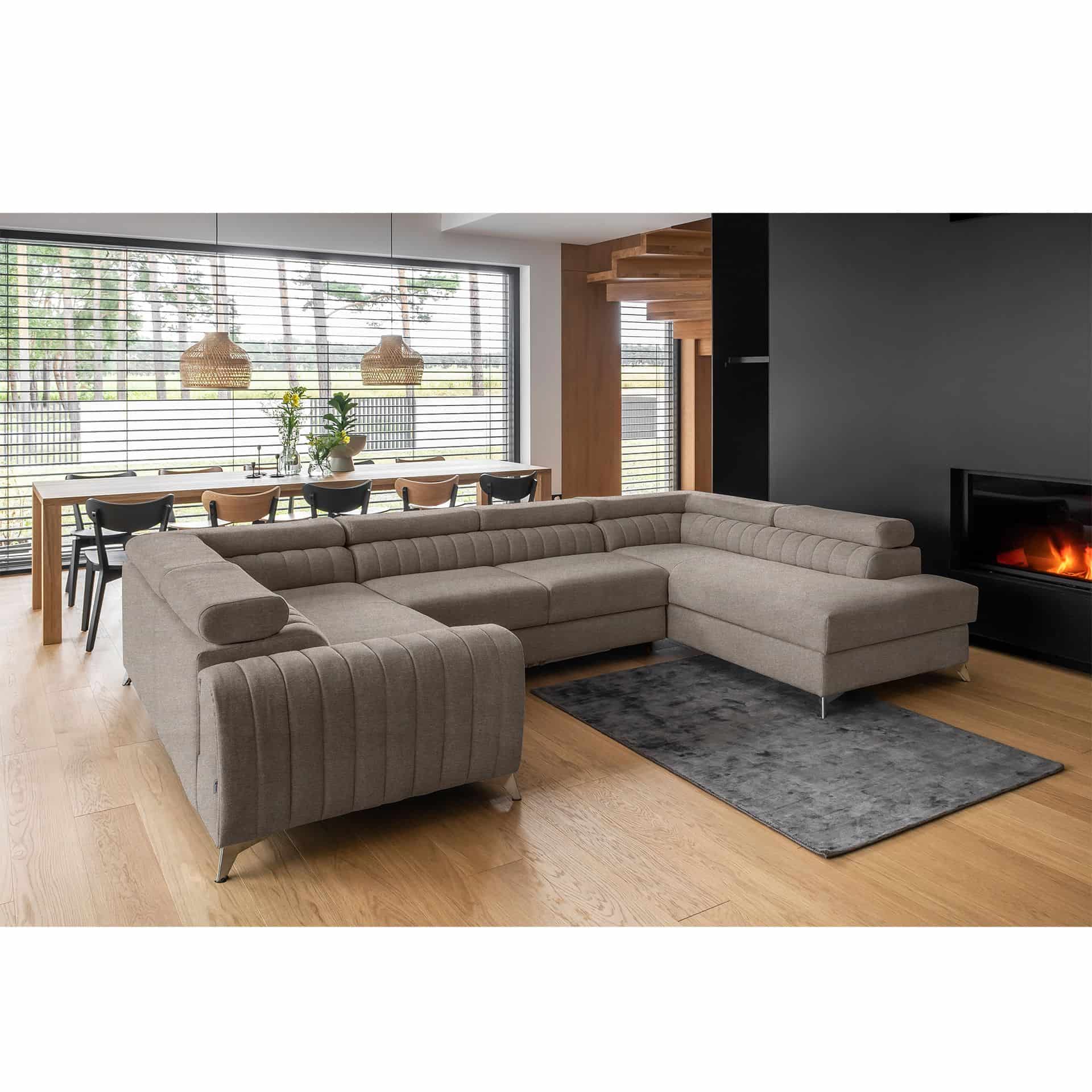 Louis Wohnlandschaft mit Schlaffunktion & Bettkasten - Poco-Stoff Louis Wohnlandschaft mit Schlaffunktion & Bettkasten - Poco-Stoff
