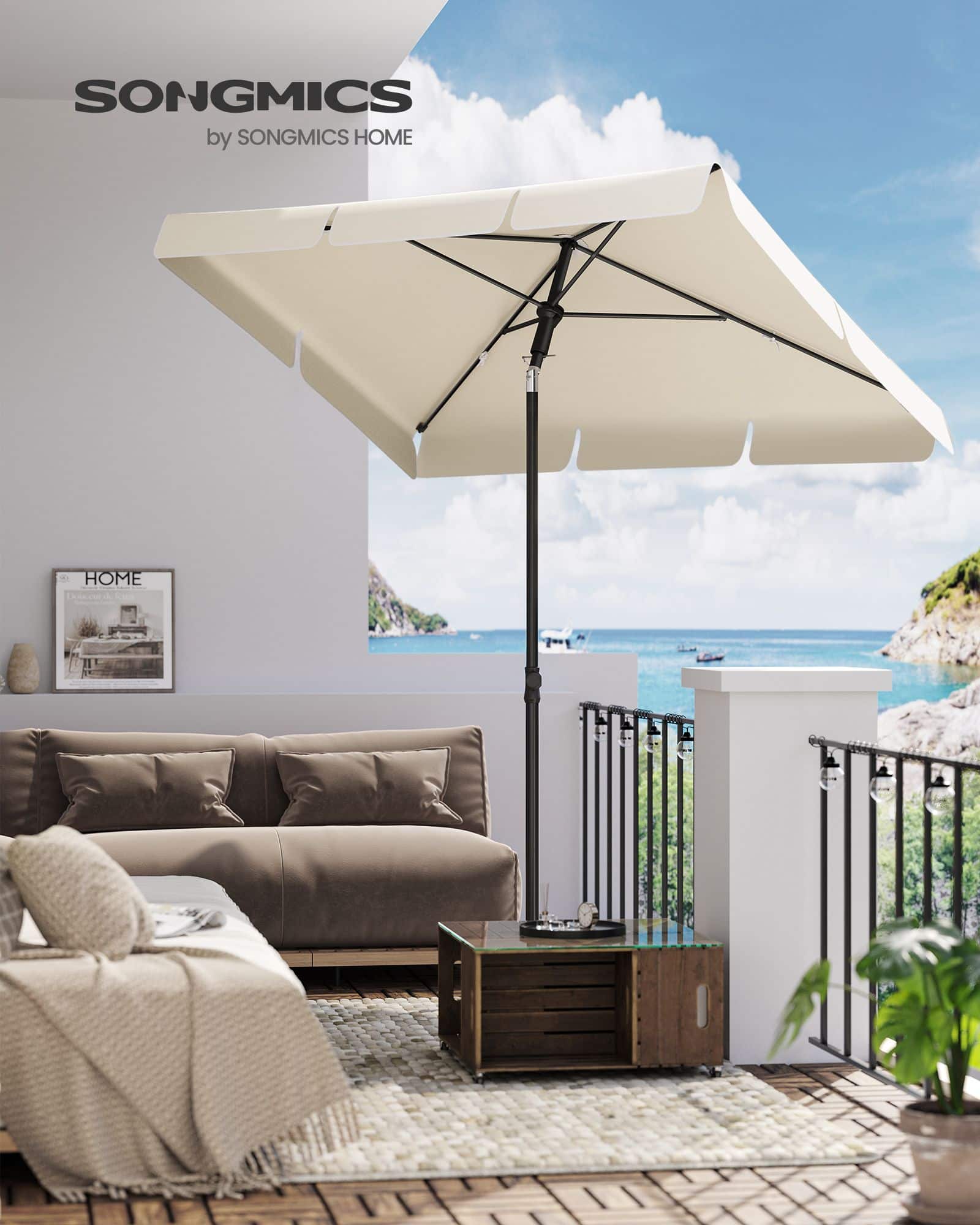 Sonnenschirm 230 x 150 cm knickbar und höhenverstellbar-GPU044M01 Sonnenschirm 230 x 150 cm knickbar und höhenverstellbar-GPU044M01