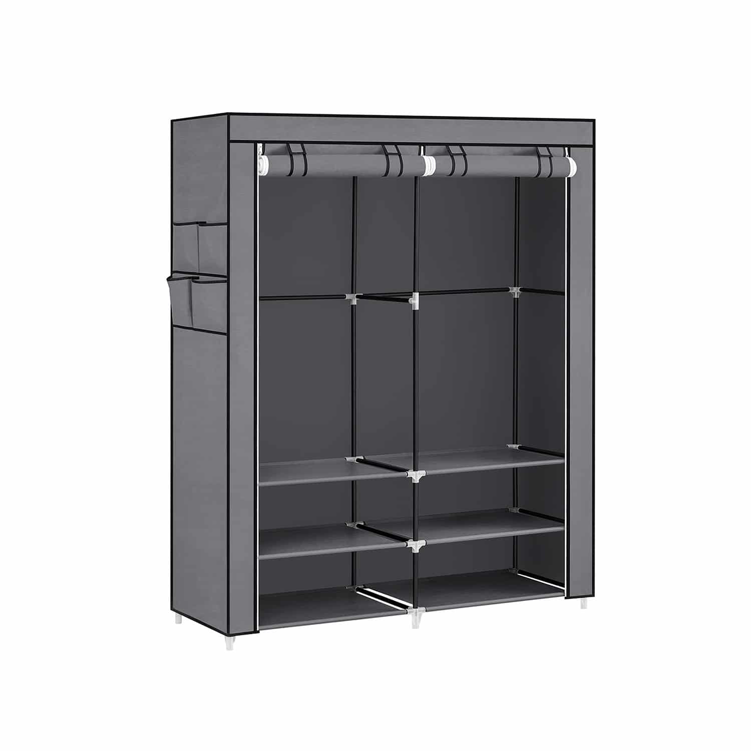 Stoffschrank mit 2 Kleiderstangen und 4 Seitentaschen-RYG008G02 Stoffschrank mit 2 Kleiderstangen und 4 Seitentaschen-RYG008G02