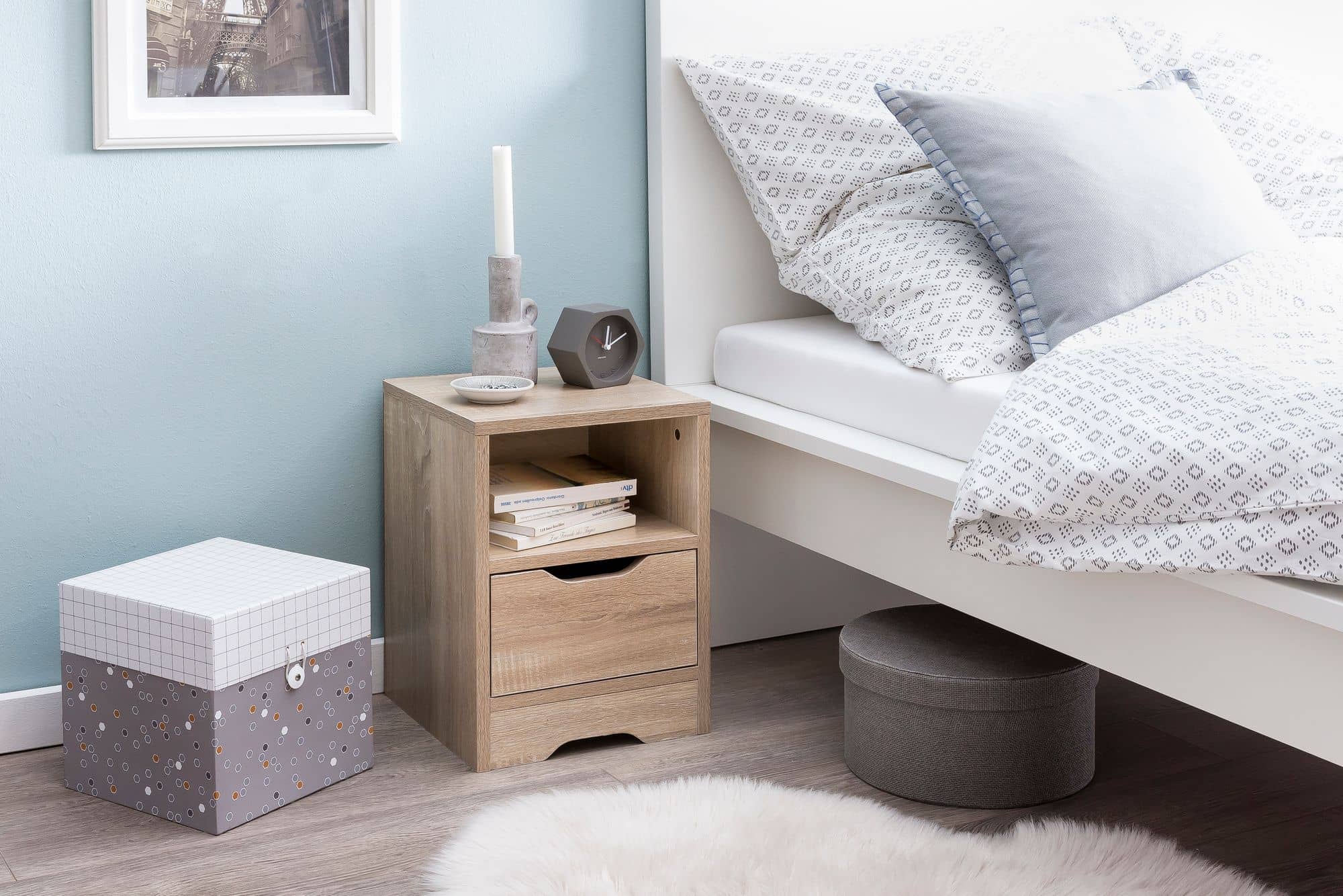 Nachtkonsole WL5.701 31x43x31 cm Sonoma 1 Schublade und Ablagefach Nachtkonsole WL5.701 31x43x31 cm Sonoma 1 Schublade und Ablagefach