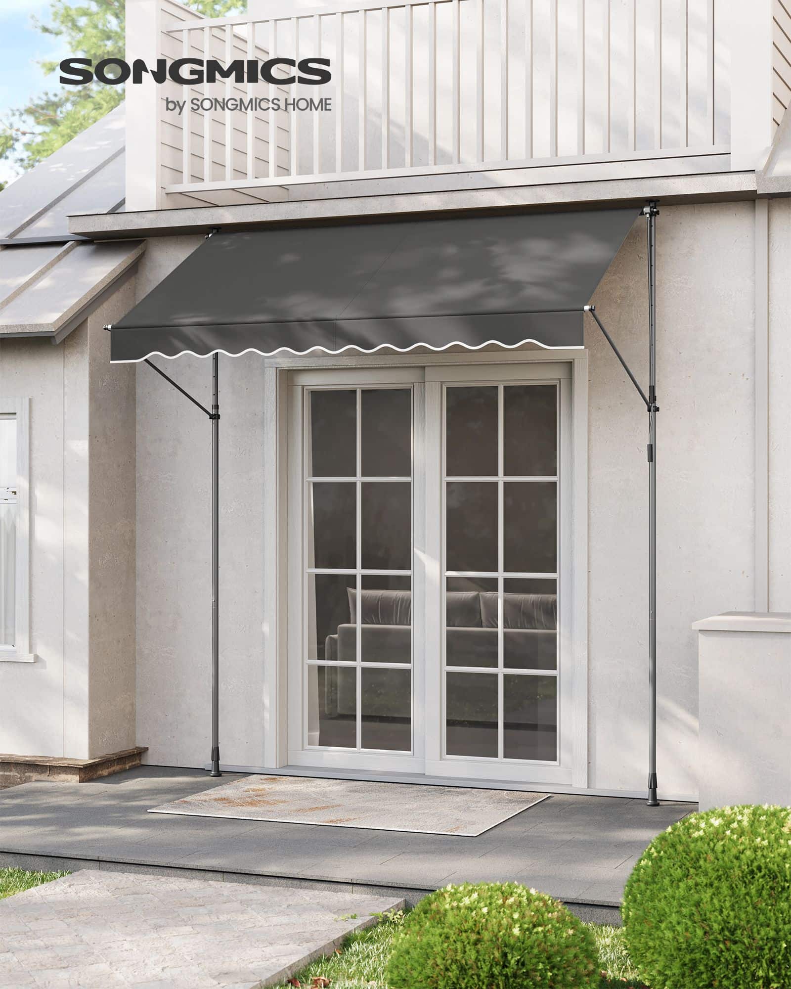 Klemmmarkise mit Handkurbel 250 x 120 cm anthrazit Klemmmarkise mit Handkurbel 250 x 120 cm anthrazit