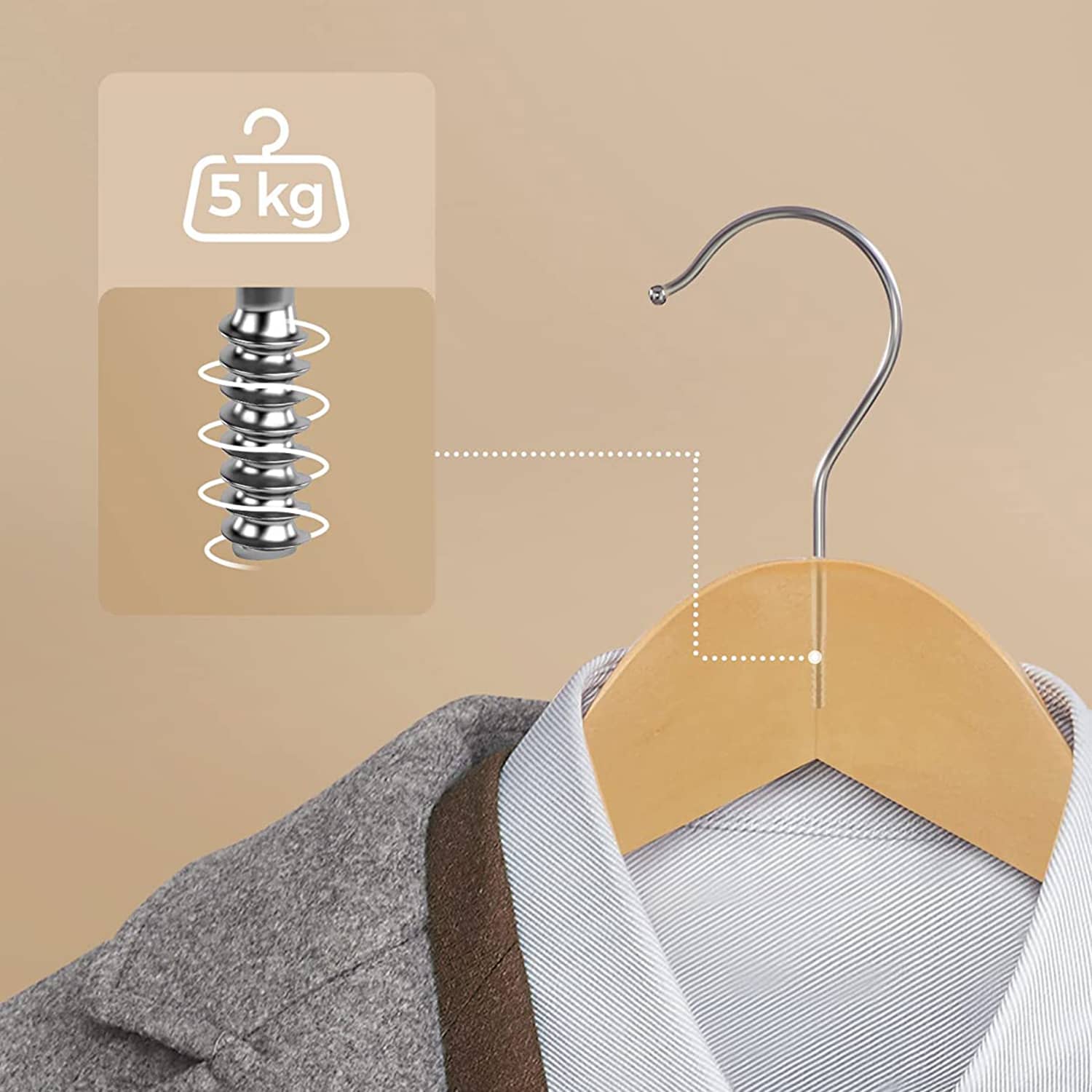 Kleiderbügel Ahornholz 10 Stück-B34CRW001-10 Kleiderbügel Ahornholz 10 Stück-B34CRW001-10