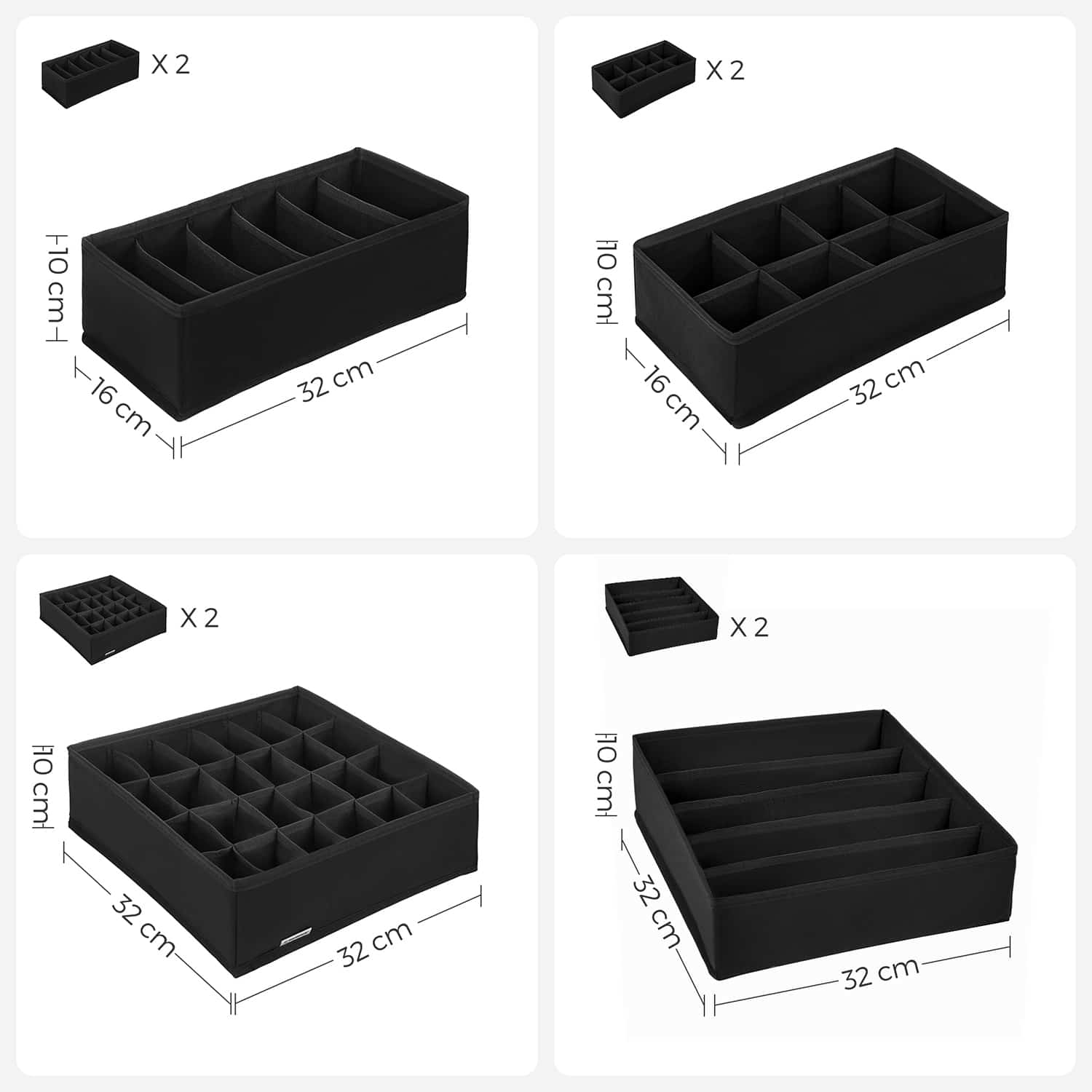 Unterwäsche-Organizer 8er Set-RUS008B01 Unterwäsche-Organizer 8er Set-RUS008B01