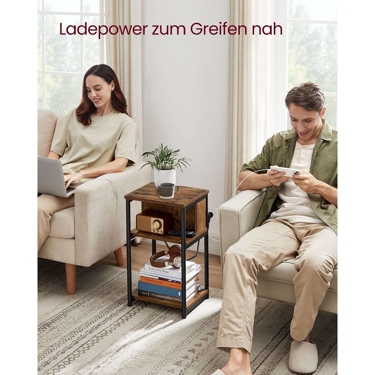 Nachttisch mit Steckdose-B34LET375B01 Nachttisch mit Steckdose-B34LET375B01