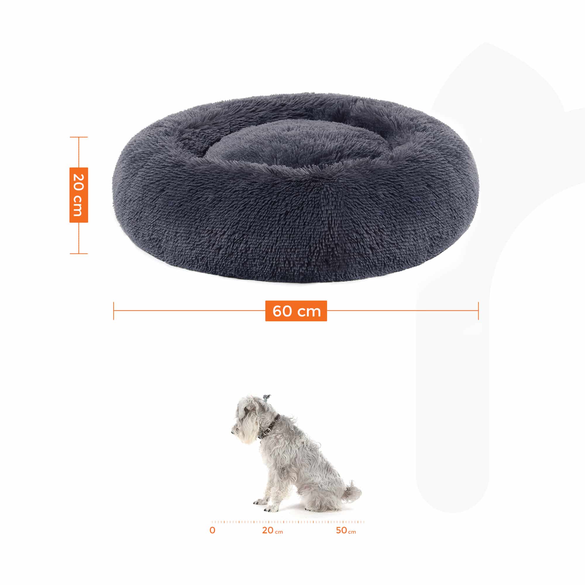 Rundes Hundebett Dunkelgrau-PGW038G02