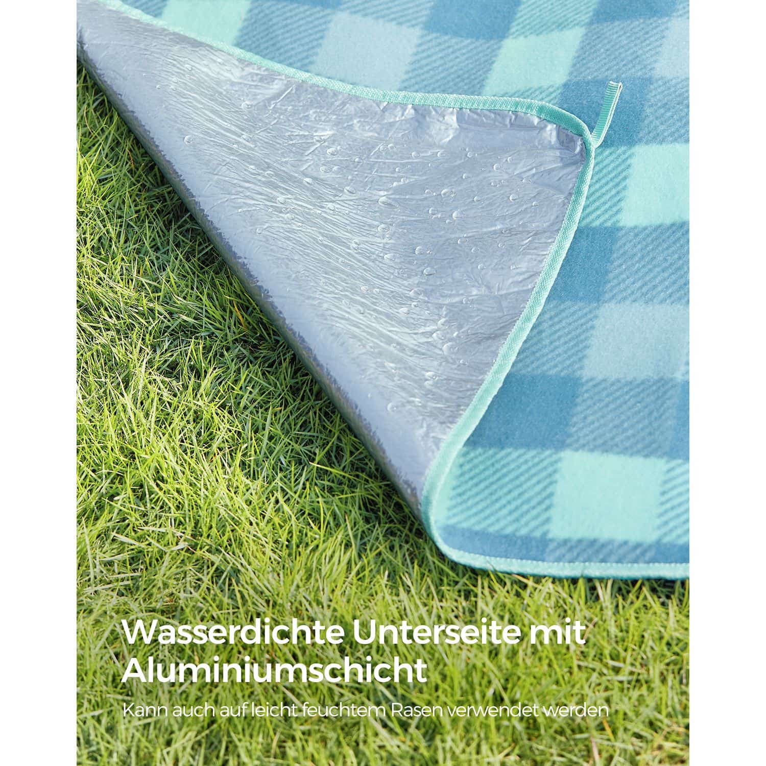Picknickdecke 300 x 200 cm wasserdicht grün-blau-GCM012Q03 Picknickdecke 300 x 200 cm wasserdicht grün-blau-GCM012Q03