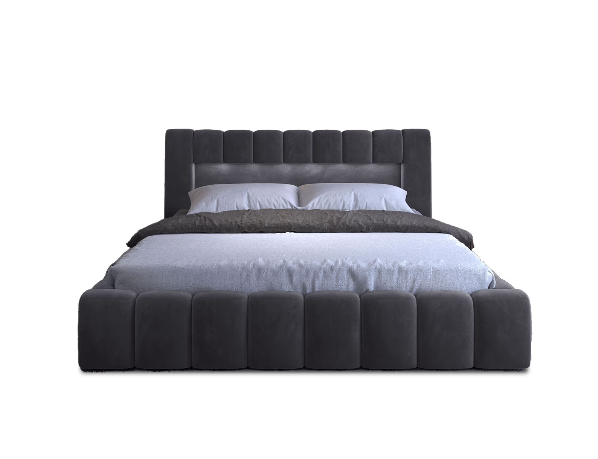 Polsterbett Laura im Glamour-Stil mit LED-Beleuchtung und Bettkästen Polsterbett Laura im Glamour-Stil mit LED-Beleuchtung und Bettkästen