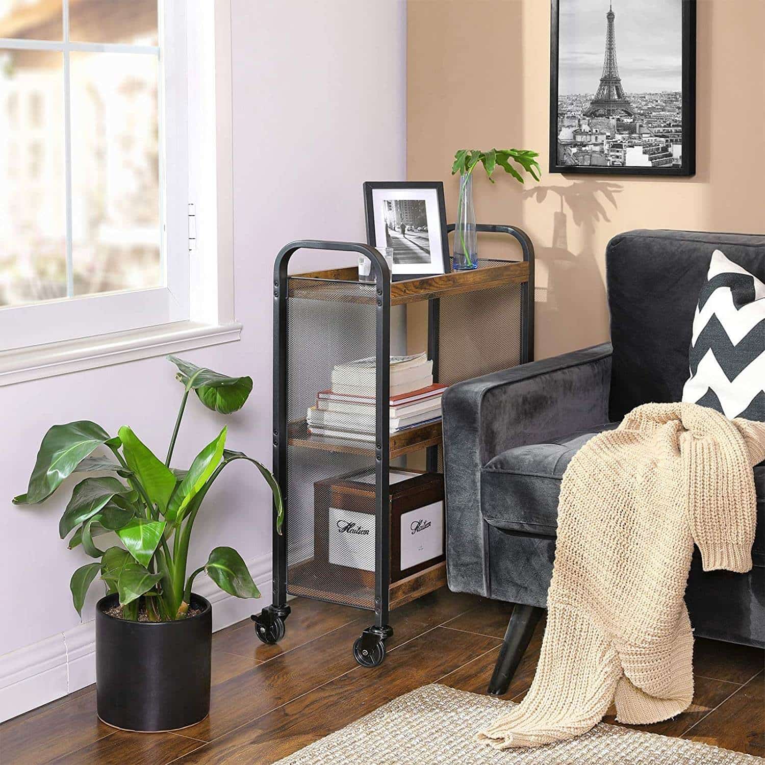 Rolling-Kitchen-Cart-LRC66BX-44X6xkTXZlpwZ6 Servierwagen 3 Ablagen Vintagebraun