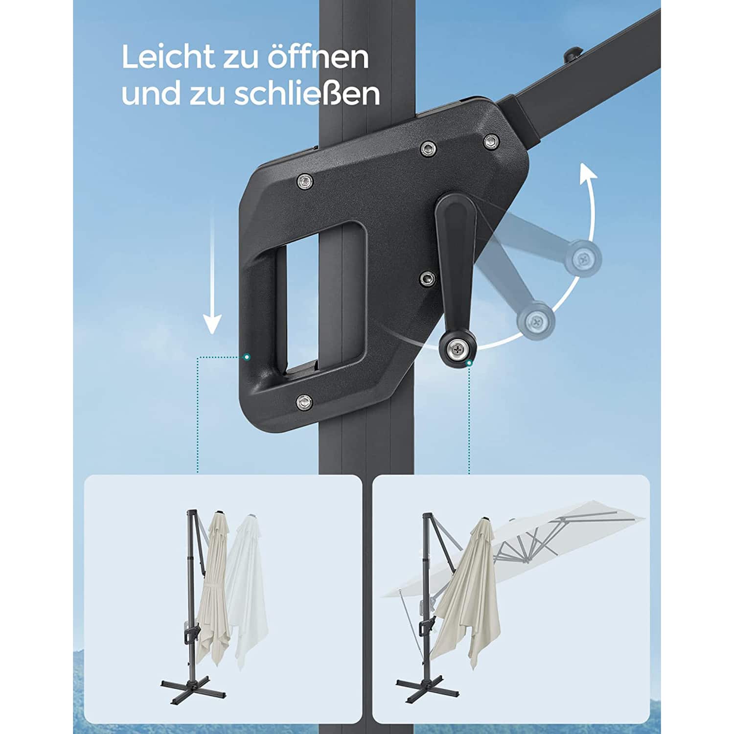 Sonnenschirm Neigungswinkel verstellbar beige Sonnenschirm Neigungswinkel verstellbar beige