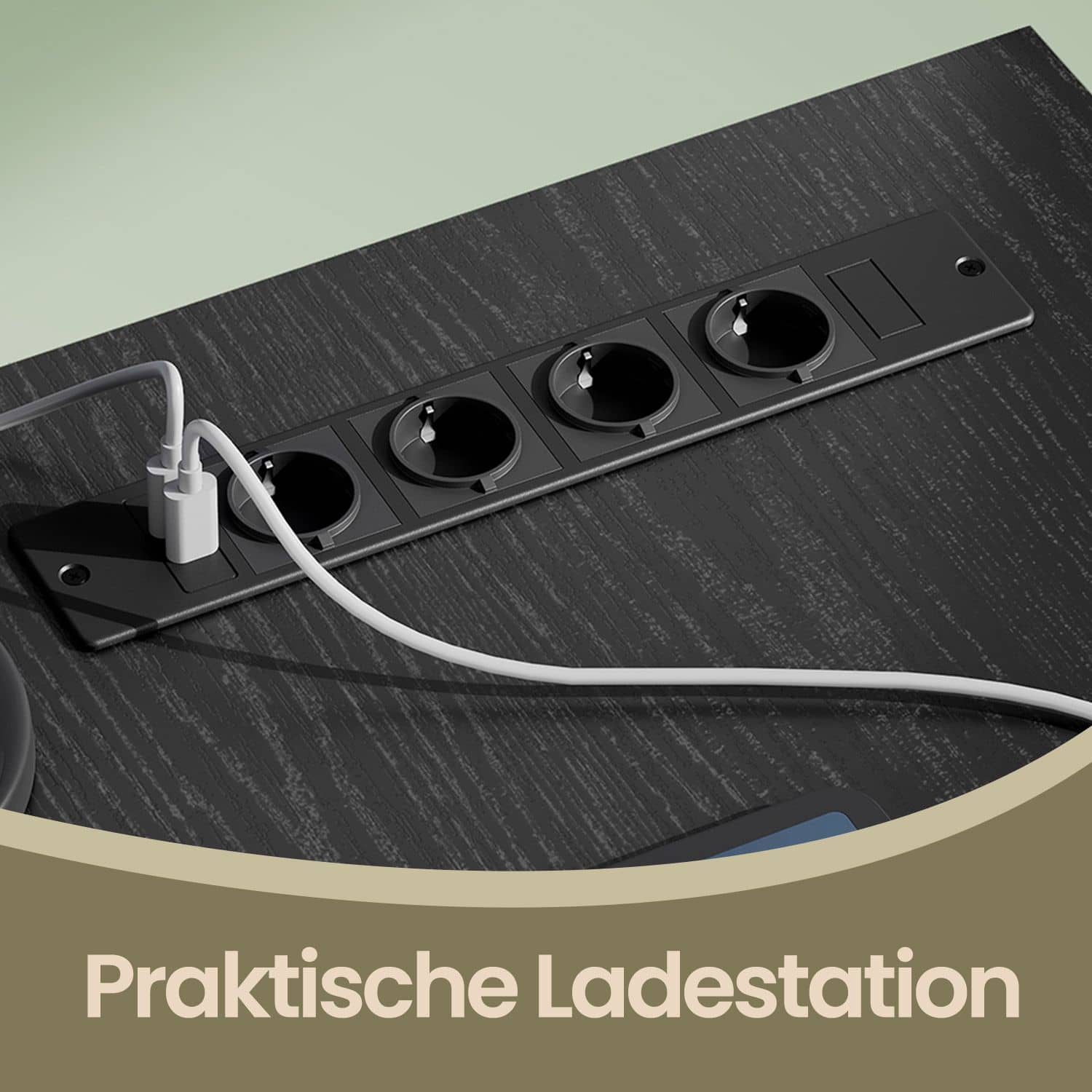 Schreibtisch in L-Form, Tisch mit Steckdosen, Eckschreibtisch Schreibtisch in L-Form, Tisch mit Steckdosen, Eckschreibtisch