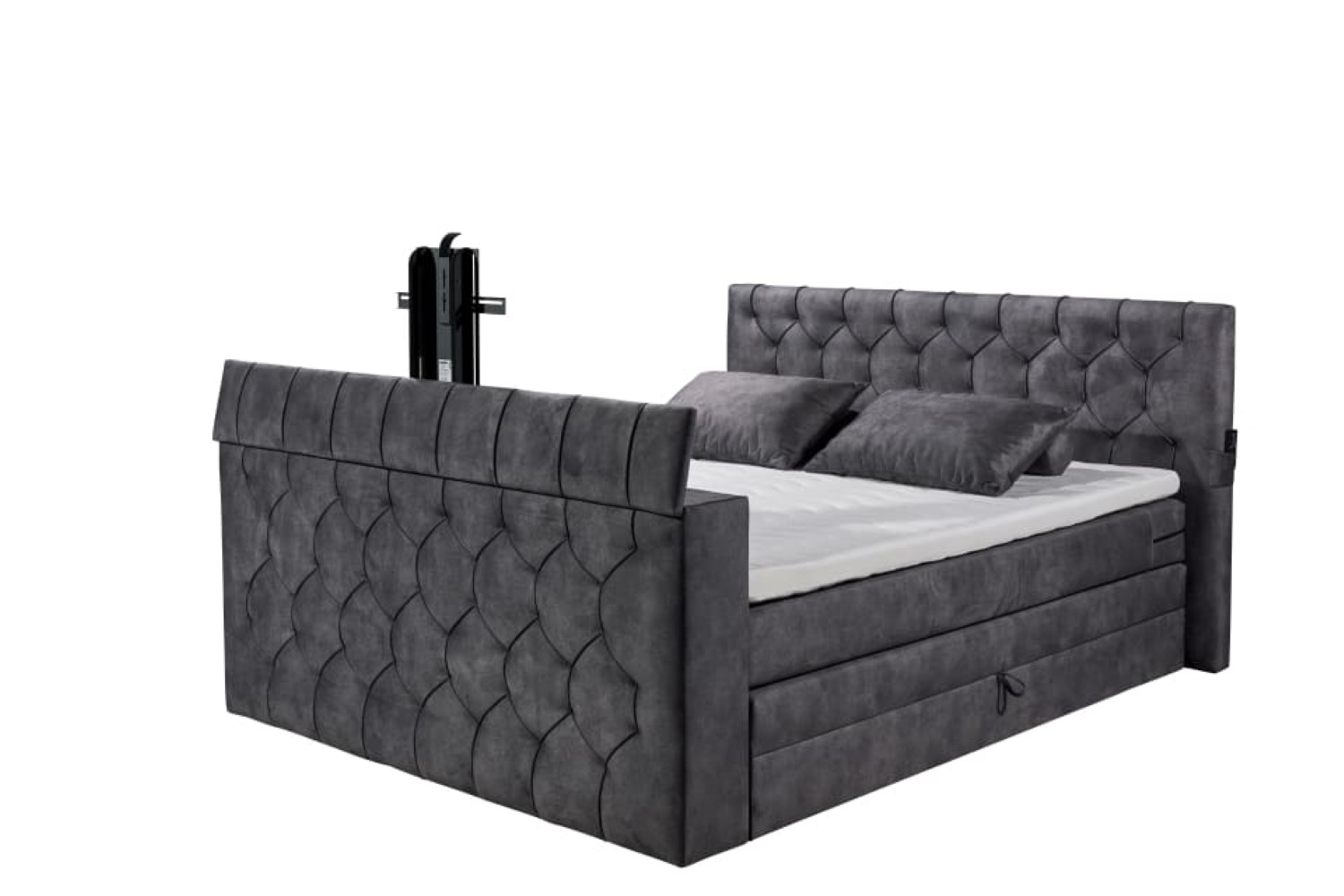 Boxspringbett Springdale - motorisierter TV-Halterung, geräumigem Bettkasten und Duo-Wendematratze H3/H4 - ED Exciting Design Boxspringbett Springdale - motorisierter TV-Halterung, geräumigem Bettkasten und Duo-Wendematratze H3/H4 - ED Exciting Design