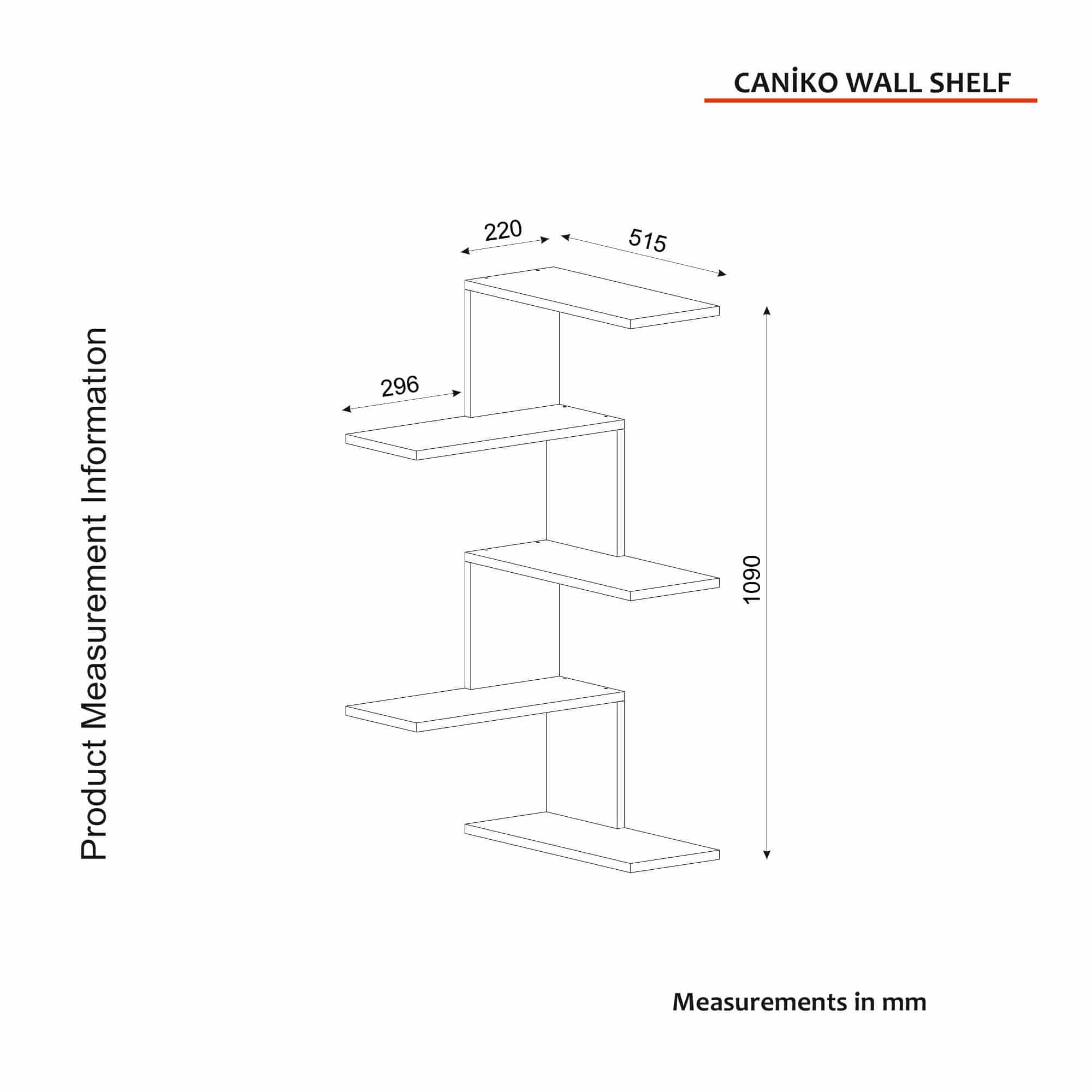 Caniko - Walnuss - Wandregal