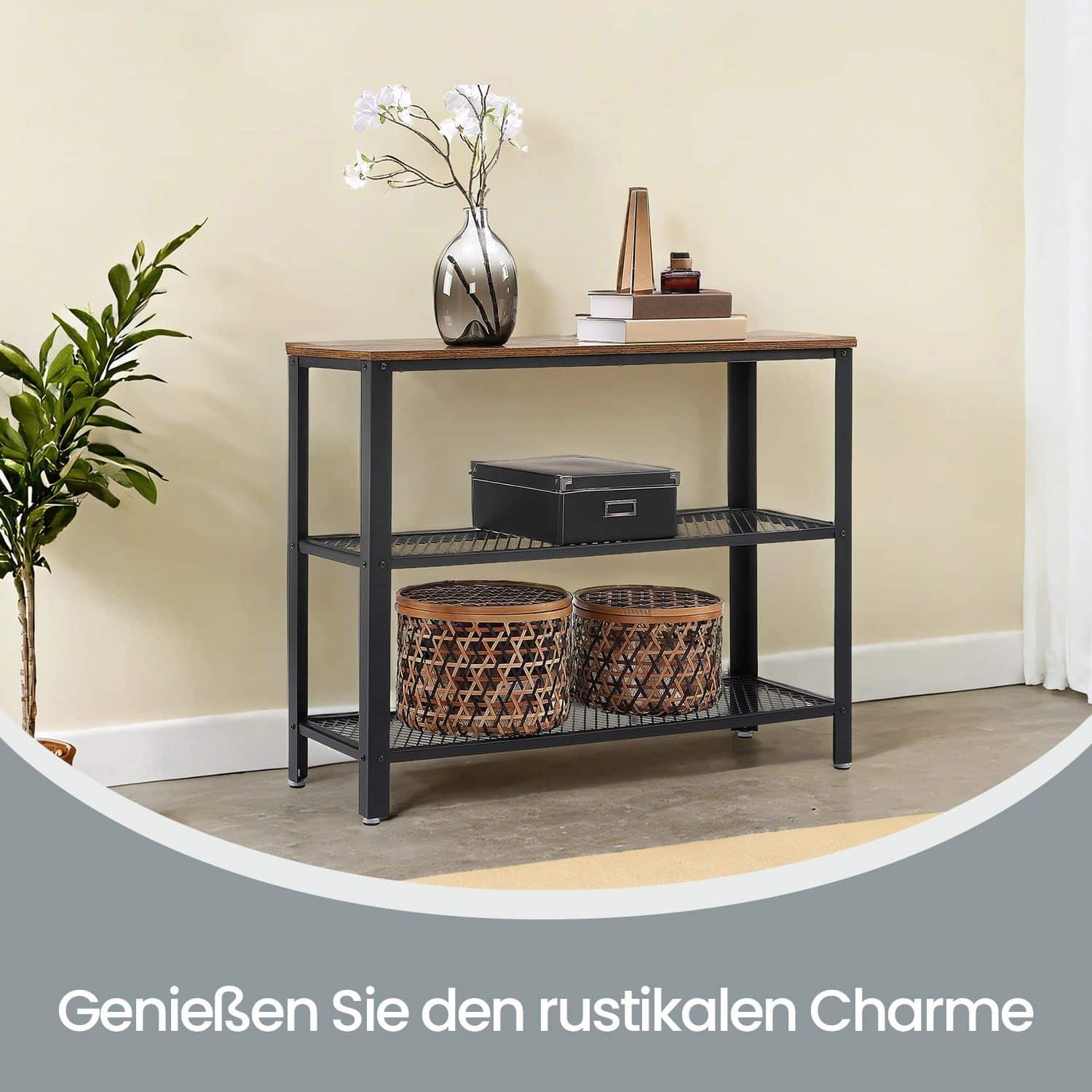 Industriestil Konsolentisch mit 3 Ebenen Industriestil Konsolentisch mit 3 Ebenen