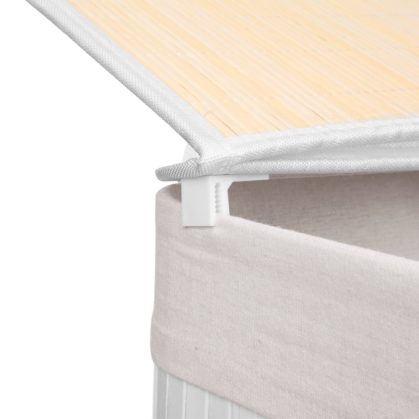 Wäschekorb 100 L Bambus Weiß-LCB64WT Wäschekorb 100 L Bambus Weiß-LCB64WT