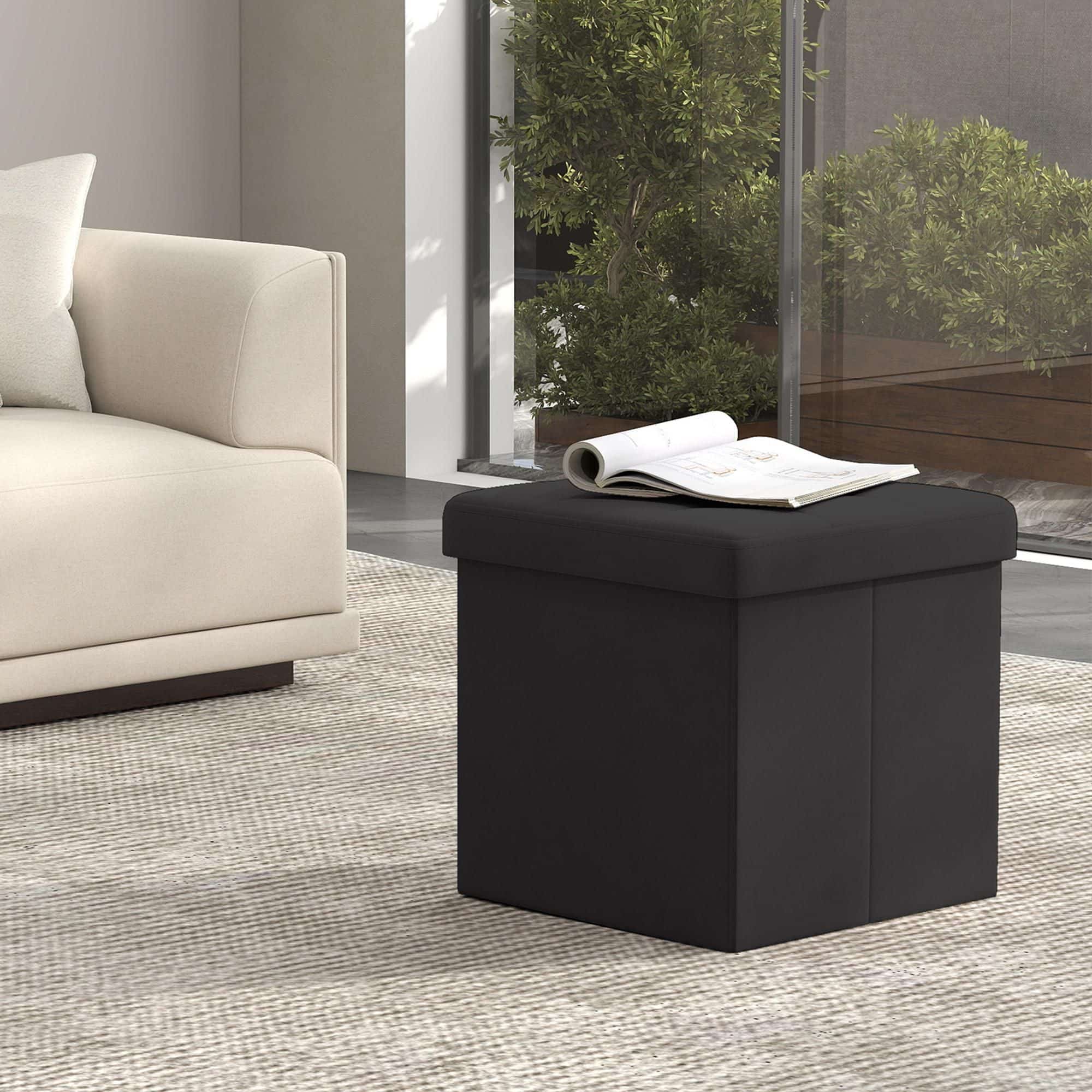 Sitzhocker mit Stauraum, kleine Fußbank, Sitzbank