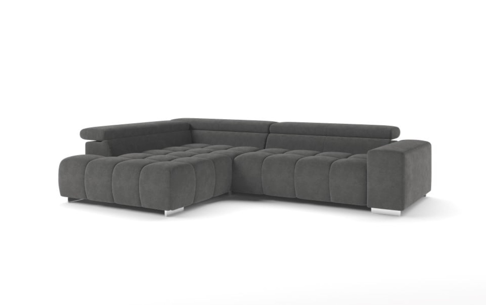 Ecksofa Orion von Cotta Anthrazit – Modernes Sofa mit verstellbaren Kopflehnen, Mikrofaser Chenille, Nosagfederung Ecksofa Orion von Cotta Anthrazit – Modernes Sofa mit verstellbaren Kopflehnen, Mikrofaser Chenille, Nosagfederung