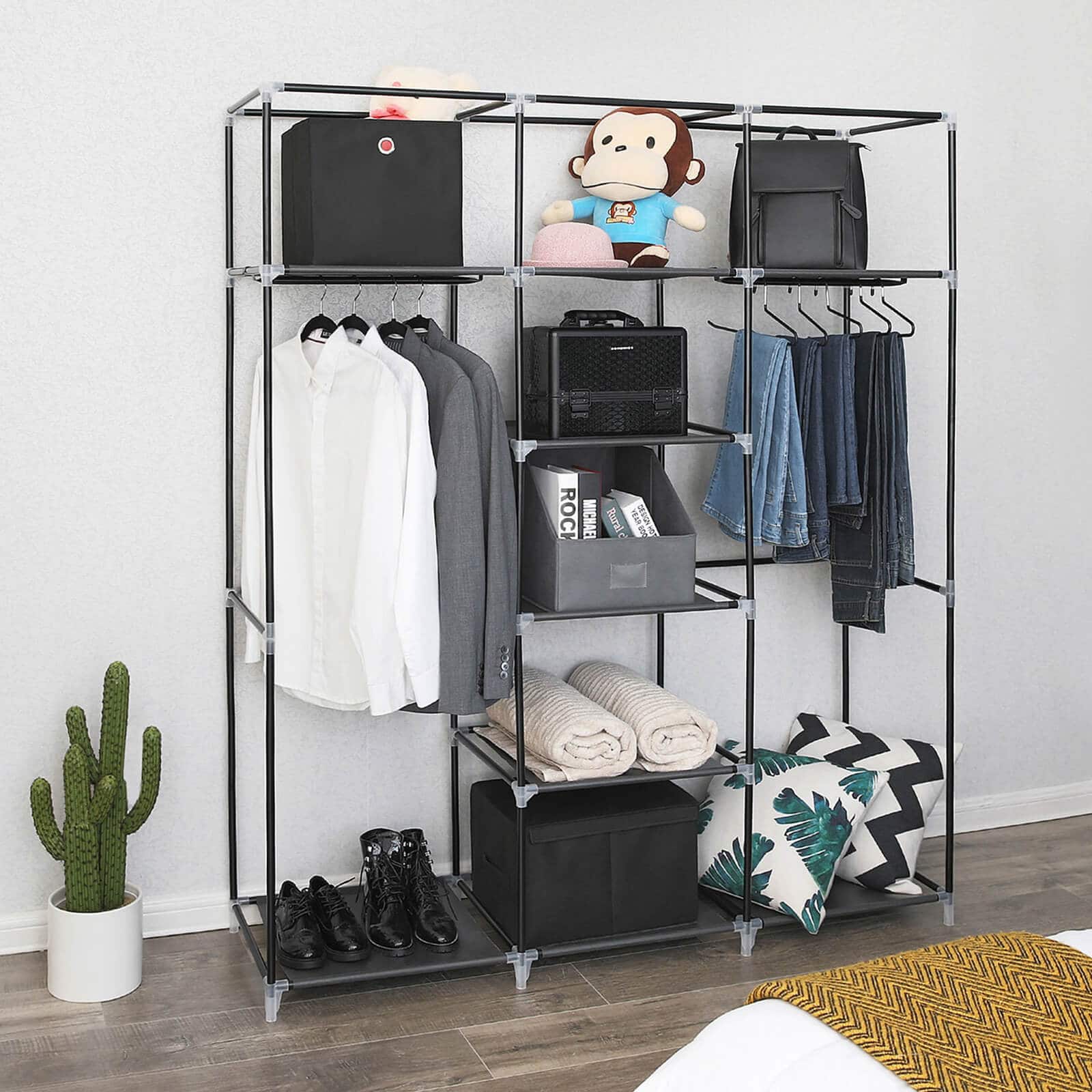 Stoffschrank 175 x 150 cm Schwarz-RYG12B Stoffschrank 175 x 150 cm Schwarz-RYG12B