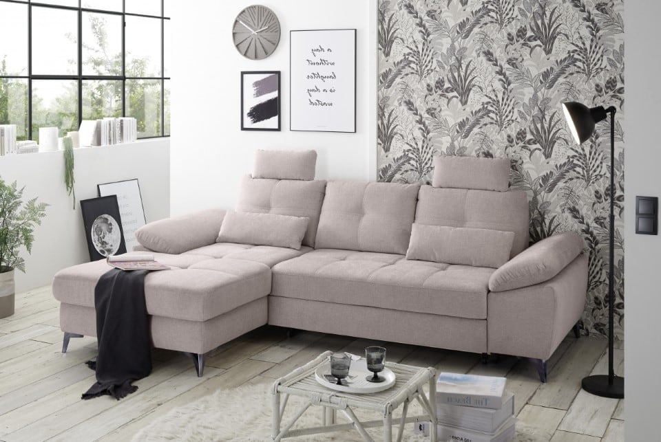Luxuriöses Ecksofa Auckland mit Schlaffunktion und Bettkasten von Ed Exciting Design