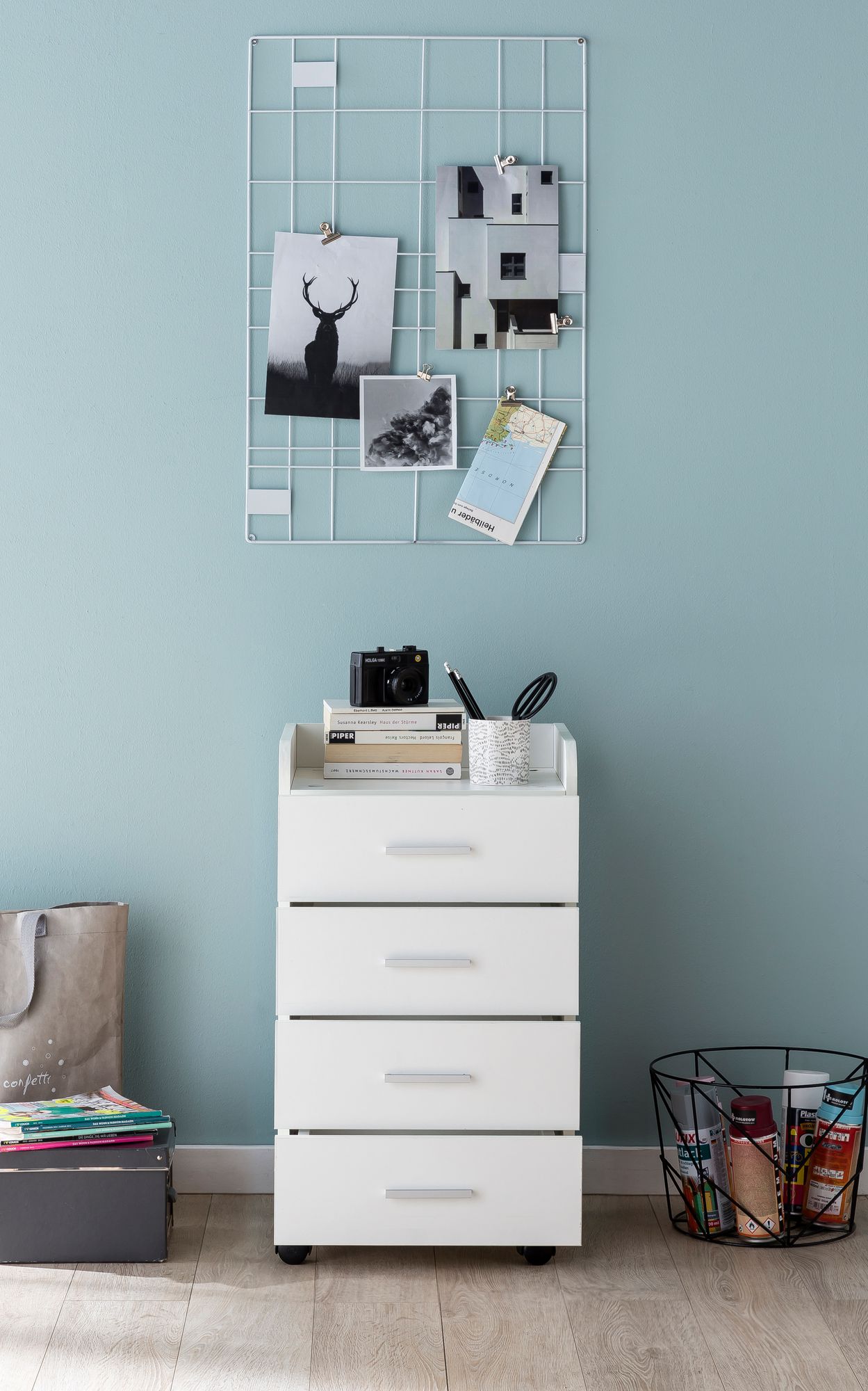 47552-WOHNLING-Rollcontainer-KENT-40x35x65-Weiss-_5 Rollcontainer WL5.748 40 x 70,5 x 33 cm Weiß