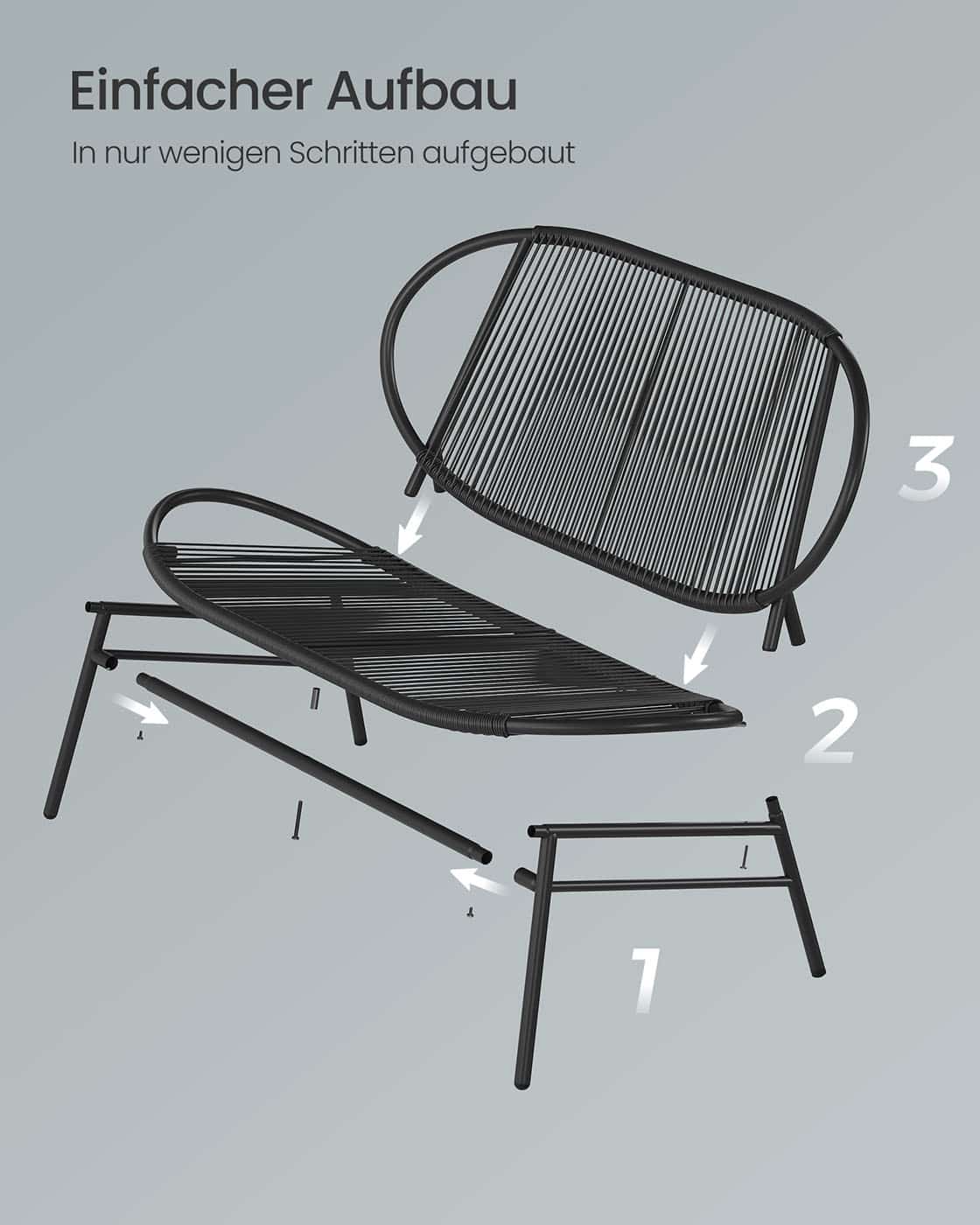 Gartenbank aus PE-Rattan 70 x 138,5 x 79 cm Gartenbank aus PE-Rattan 70 x 138,5 x 79 cm