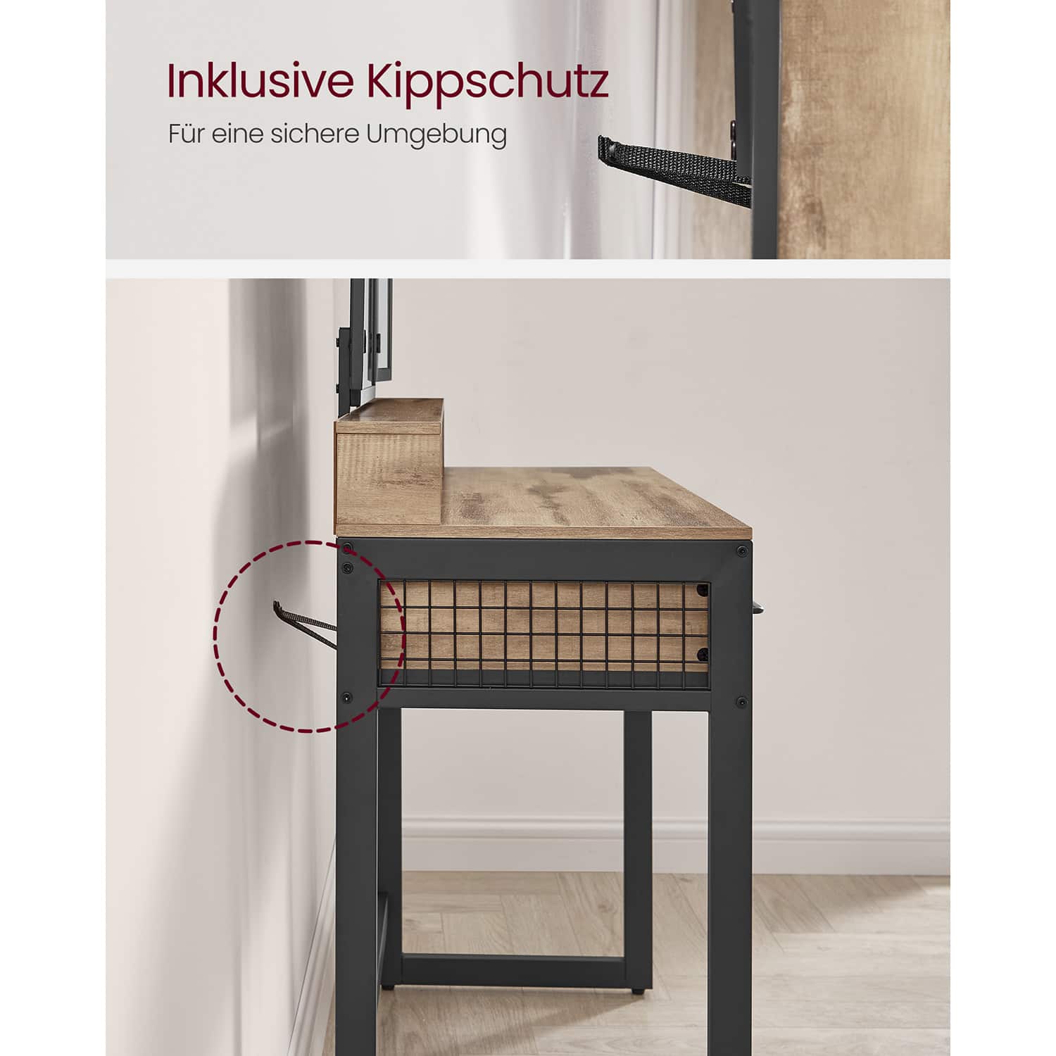 Schminktisch mit Hocker und Spiegel-B34RVT004B50 Schminktisch mit Hocker und Spiegel-B34RVT004B50