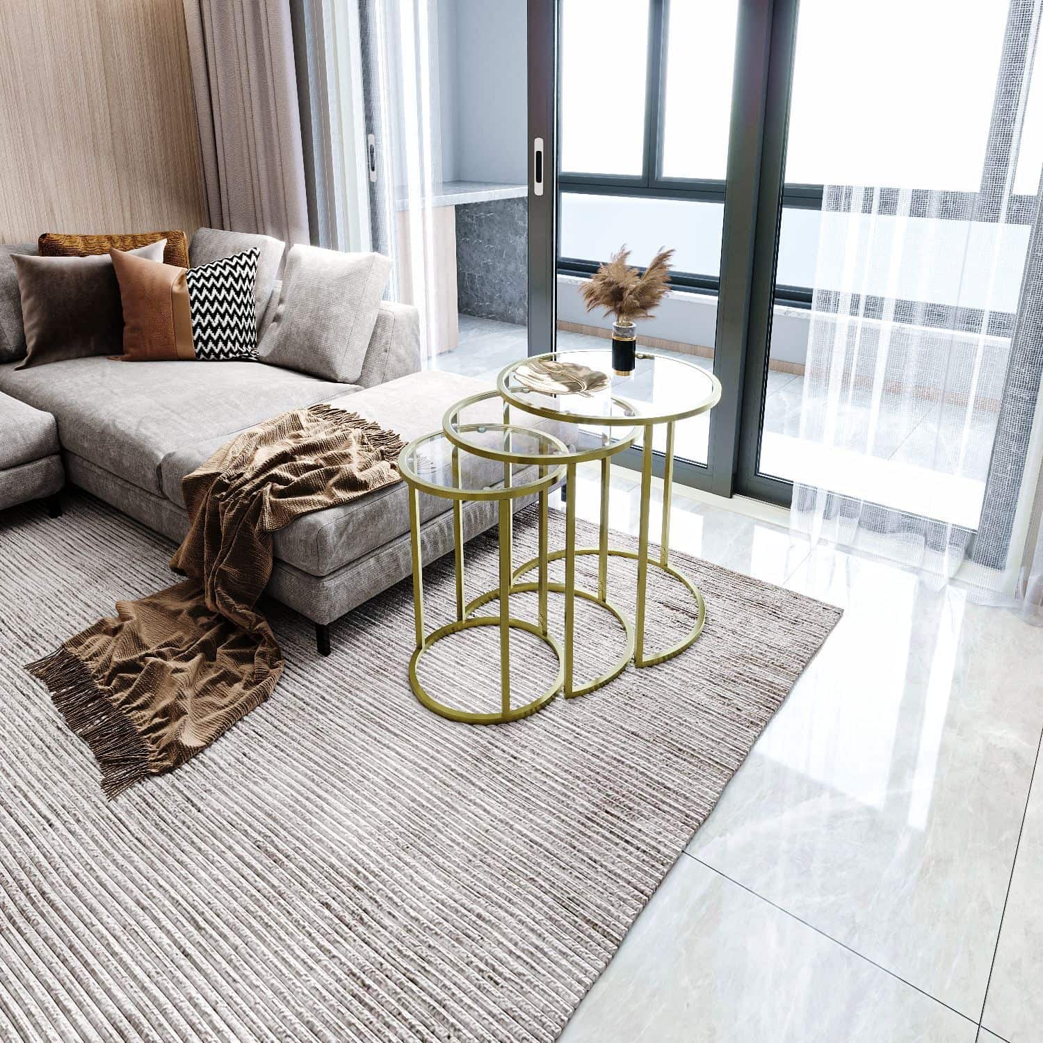 Alya - gold, transparent - 3er Satztisch Alya - gold, transparent - 3er Satztisch