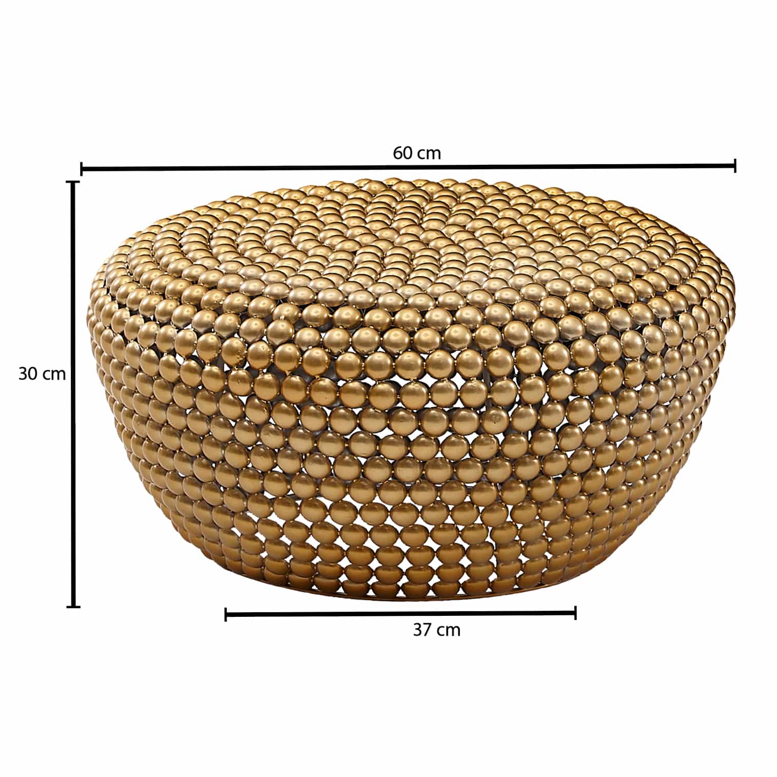 Couchtisch Aluminium Gold 60x60x30 cm Wohnzimmertisch Metall Rund Couchtisch Aluminium Gold 60x60x30 cm Wohnzimmertisch Metall Rund