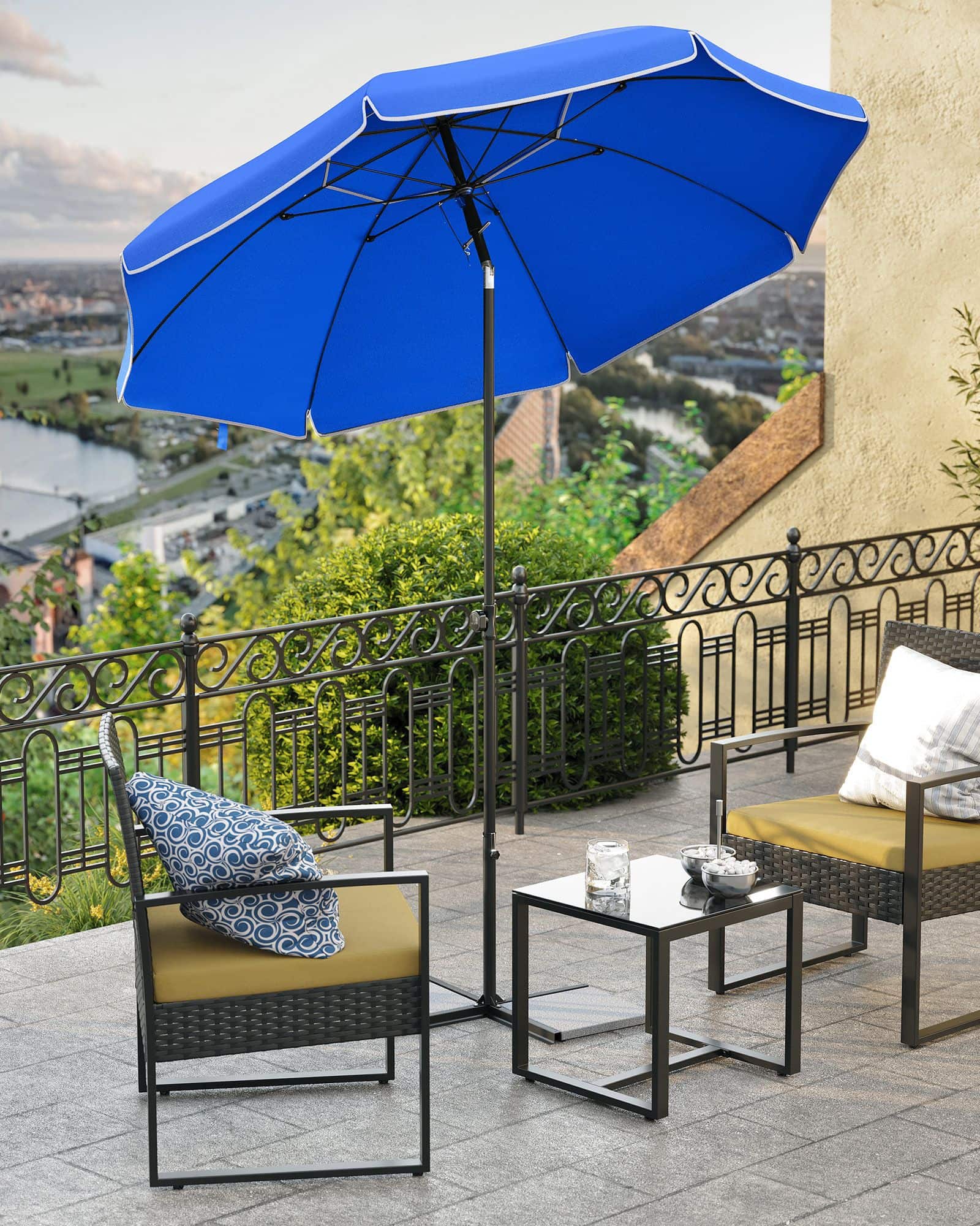 Knickbarer Sonnenschirm Blau-GPU60BU Knickbarer Sonnenschirm Blau-GPU60BU