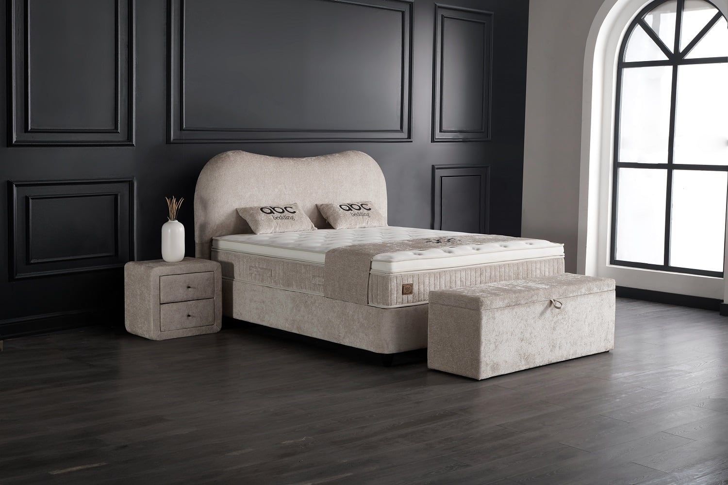 ABC Bedding Boxspringbett Sofia in beige 140 x 200 – mit Bettkasten ABC Bedding Boxspringbett Sofia in beige 140 x 200 – mit Bettkasten