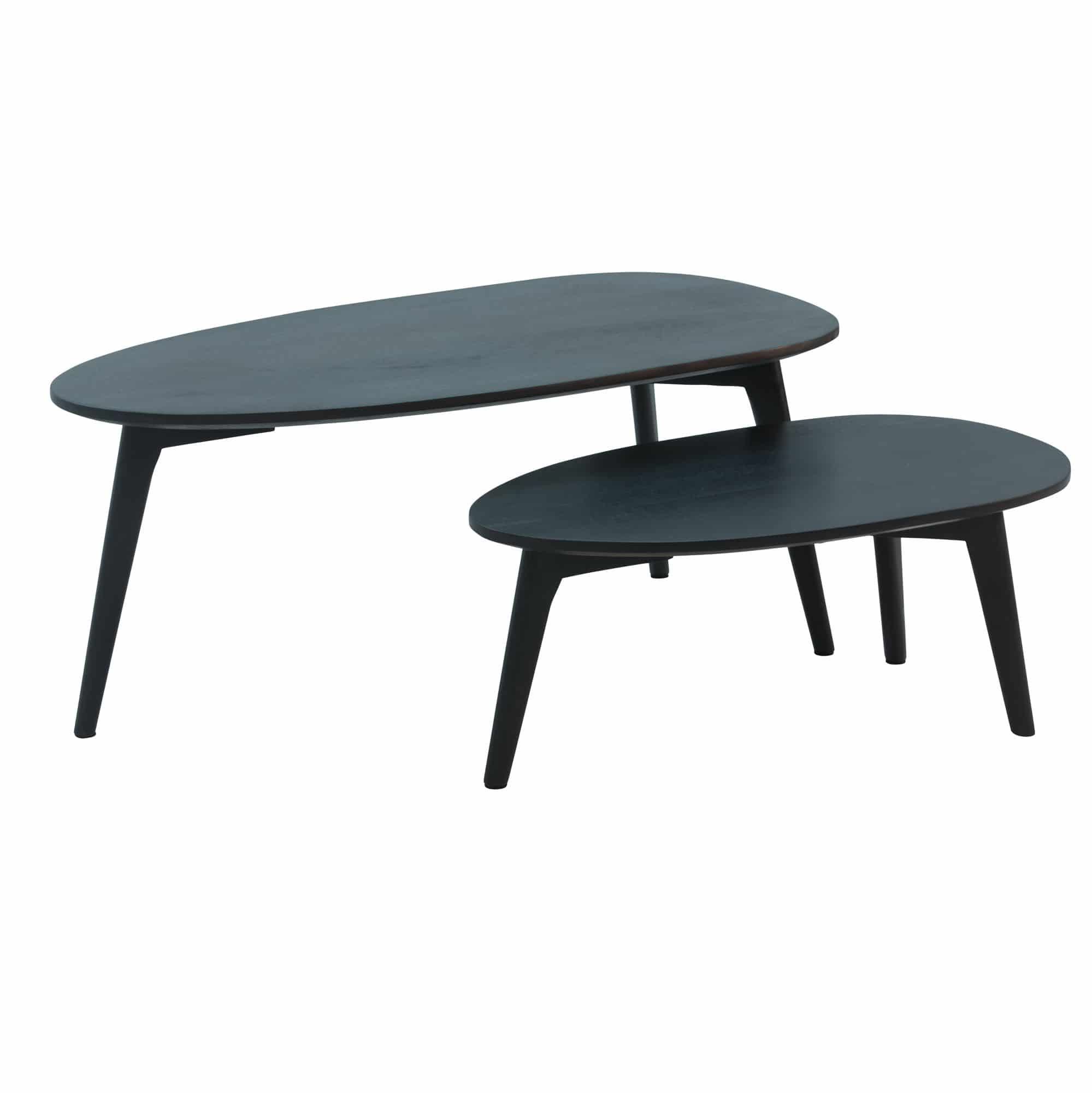 Design Couchtisch 2er Set Mango Massivholz Wohnzimmertisch Schwarz Design Couchtisch 2er Set Mango Massivholz Wohnzimmertisch Schwarz