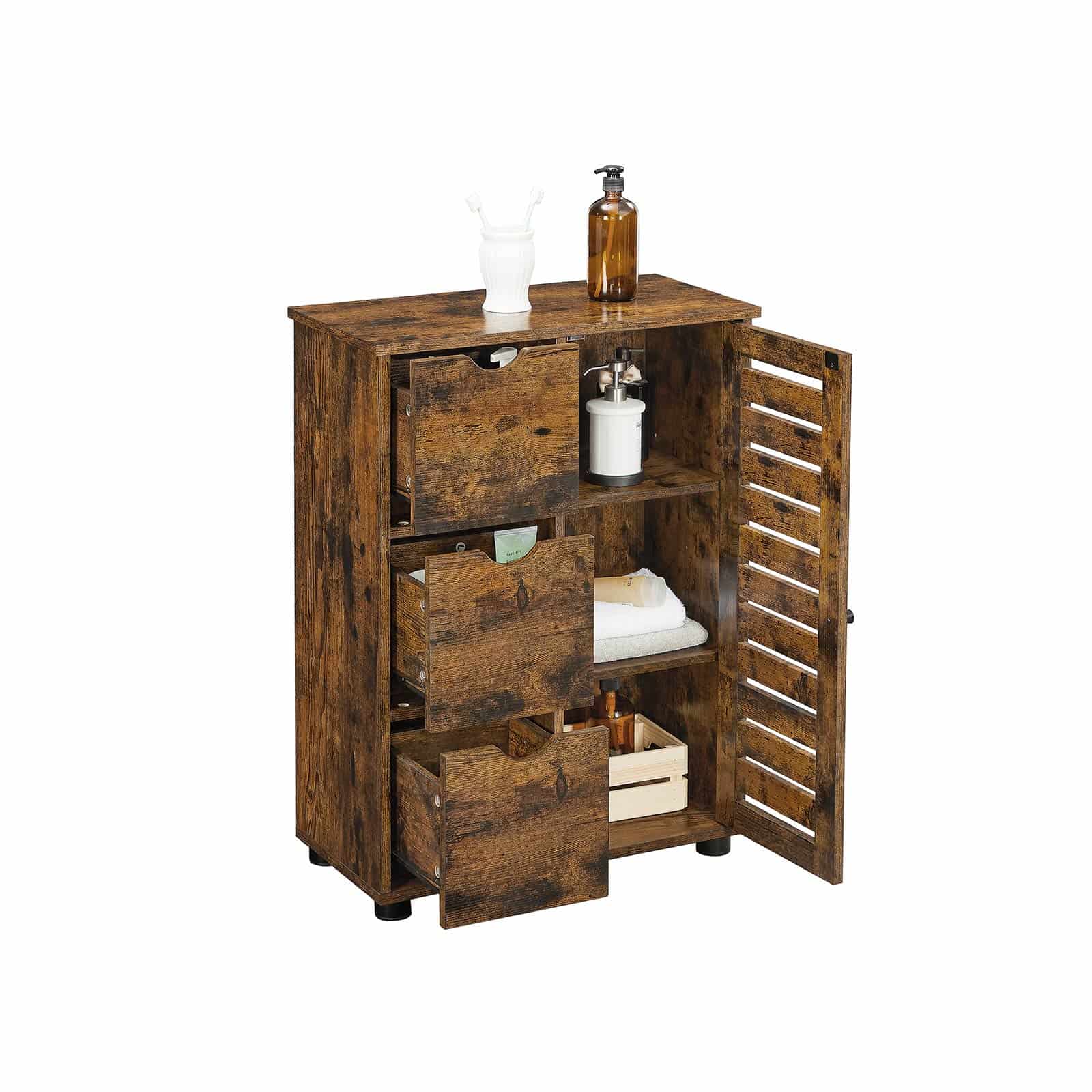 BBK143X01-2 Industriestil Badschrank mit Tür