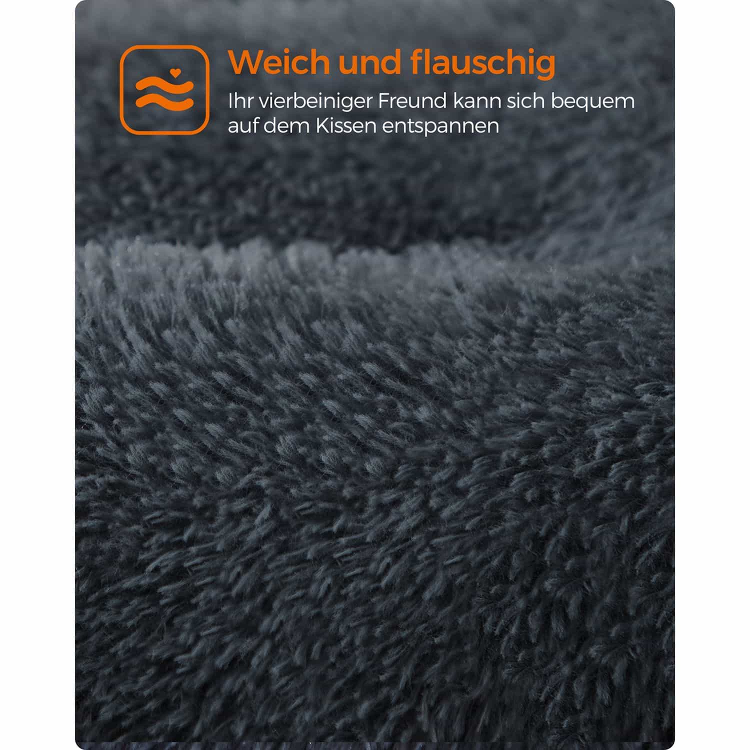 Flauschiges Hundebett 110 x 73 cm dunkelgrau-PGW203G02