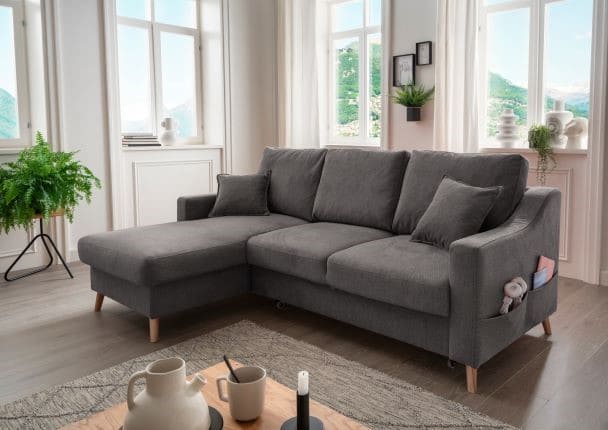 Benformato Ecksofa Valentina mit Bettkasten in verschiedenen Farben erhältlich Mikrofaser