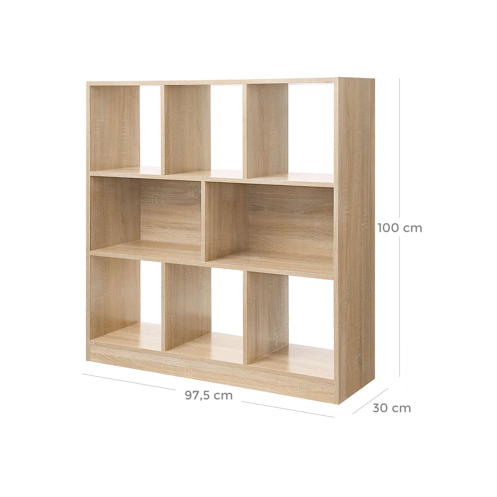 VASAGLE Eiche Bücherregal: Stilvolles Raumteiler Regal für Wohnzimmer, Schlafzimmer und Kinderzimmer - Modernes Standregal aus Holz mit hoher Belastbarkeit-LBC52NL VASAGLE Eiche Bücherregal: Stilvolles Raumteiler Regal für Wohnzimmer, Schlafzimmer und Kinderzimmer - Modernes Standregal aus Holz mit hoher Belastbarkeit-LBC52NL