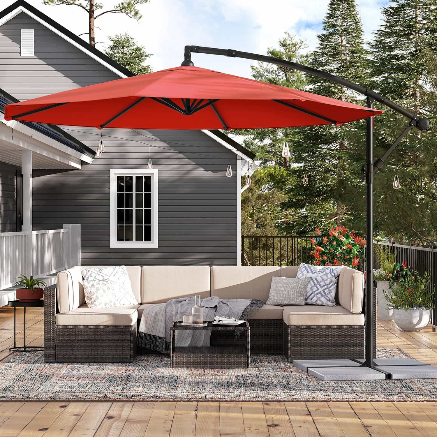 Sonnenschirm Ø 300 cm mit Ständer UV-Schutz bis UPF 50+