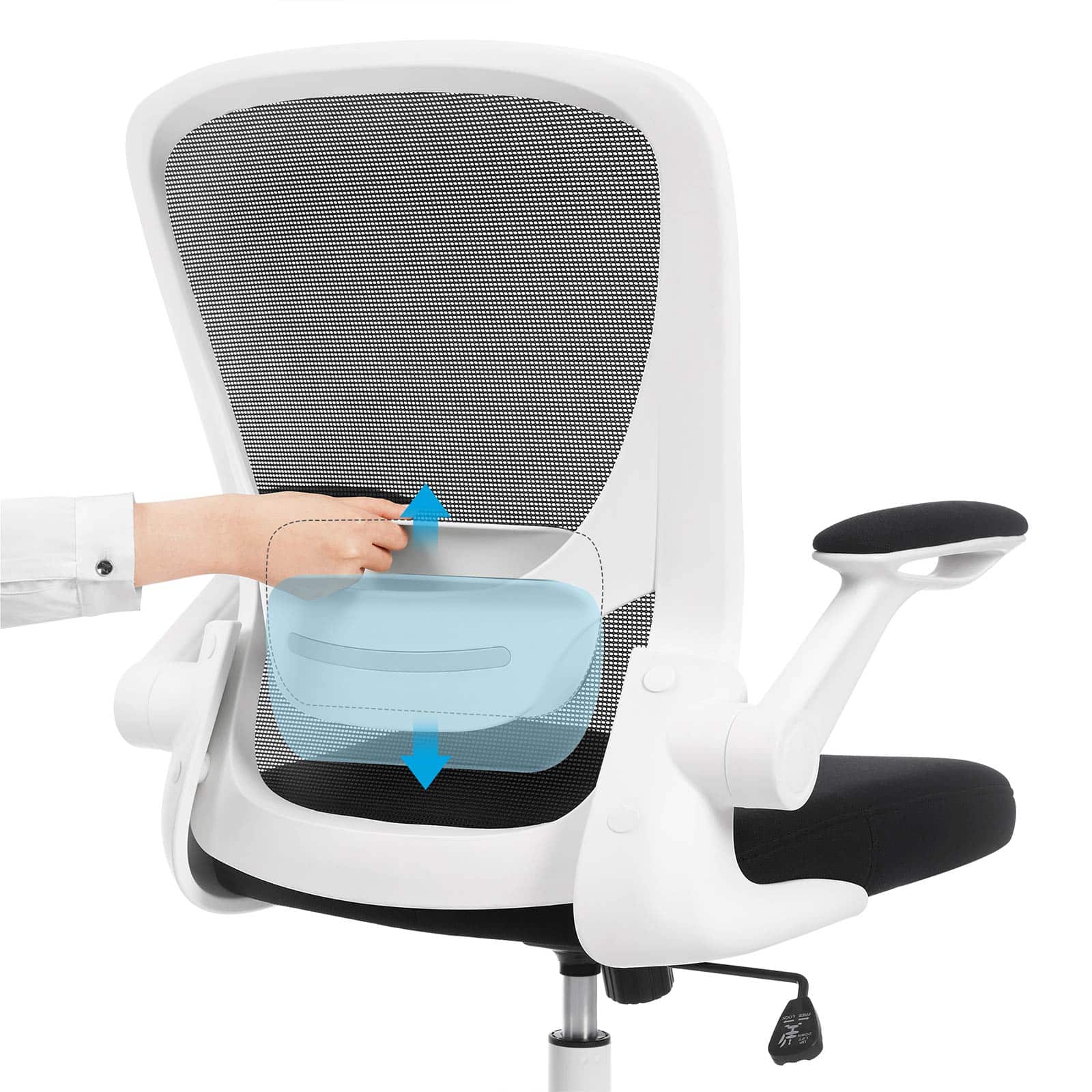 Bürostuhl mit hochklappbaren Armlehnen-B34OBN37WT Bürostuhl mit hochklappbaren Armlehnen-B34OBN37WT