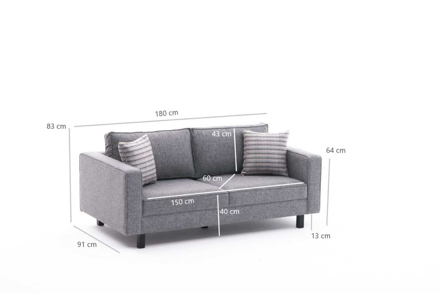 Kale 2-Sitzer Sofa von MyHomelando – mit Buchenholzgestell & Leinenoptik